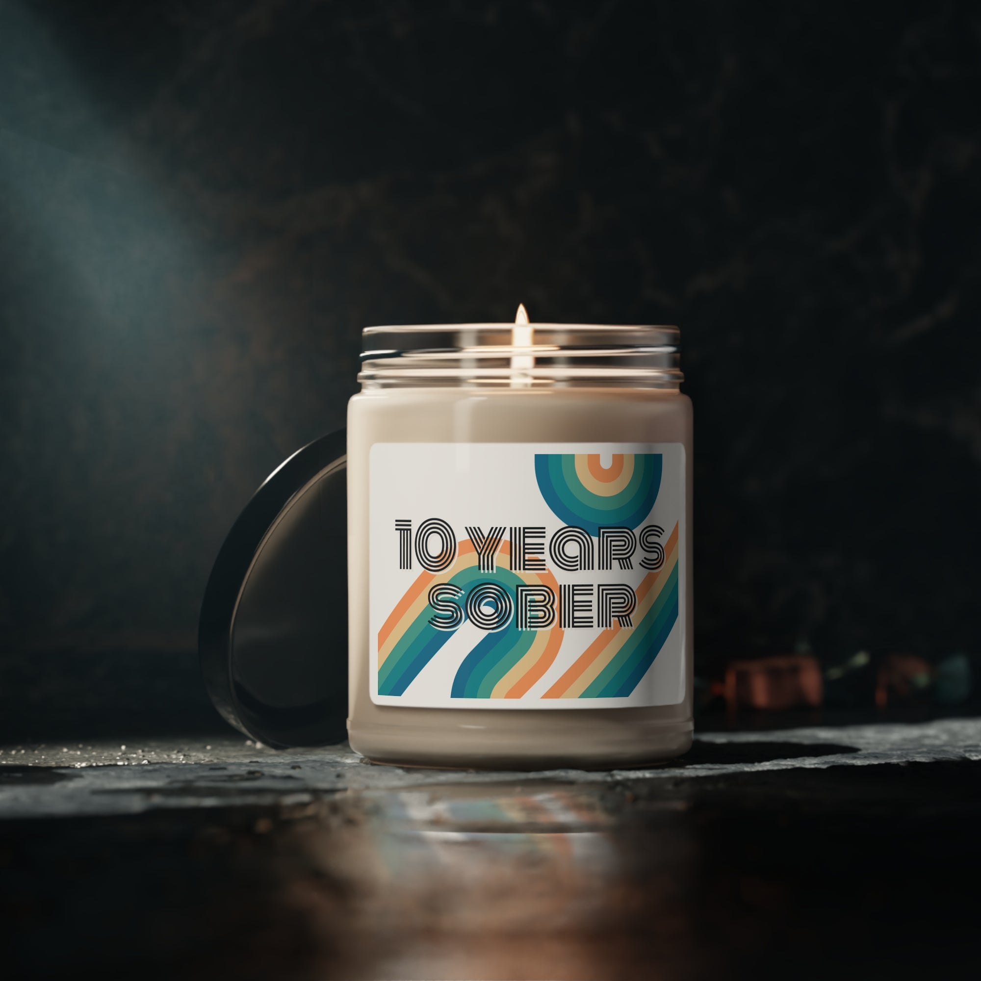 10 Years Sober Candle
