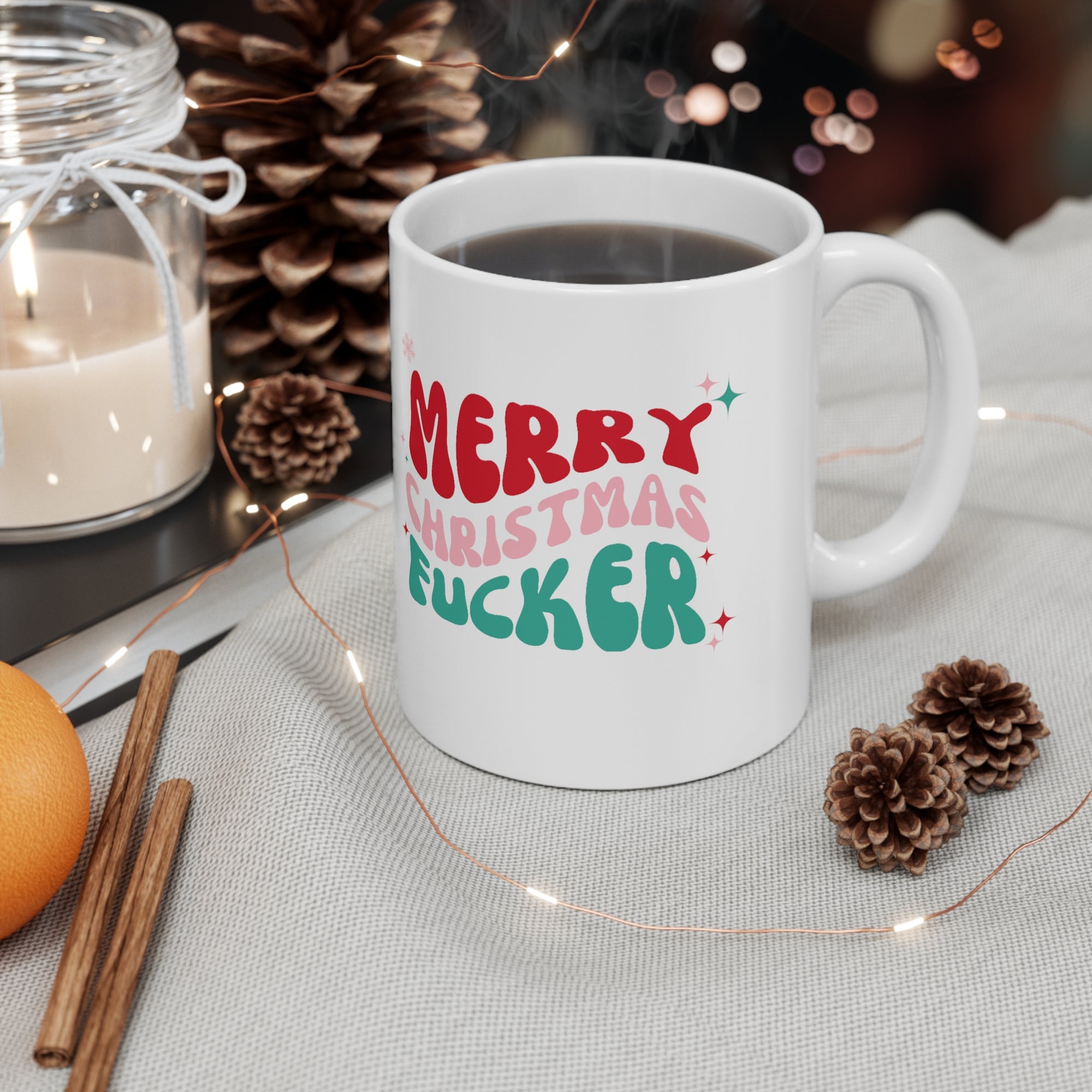 Merry Christmas Fucker Retro Mug