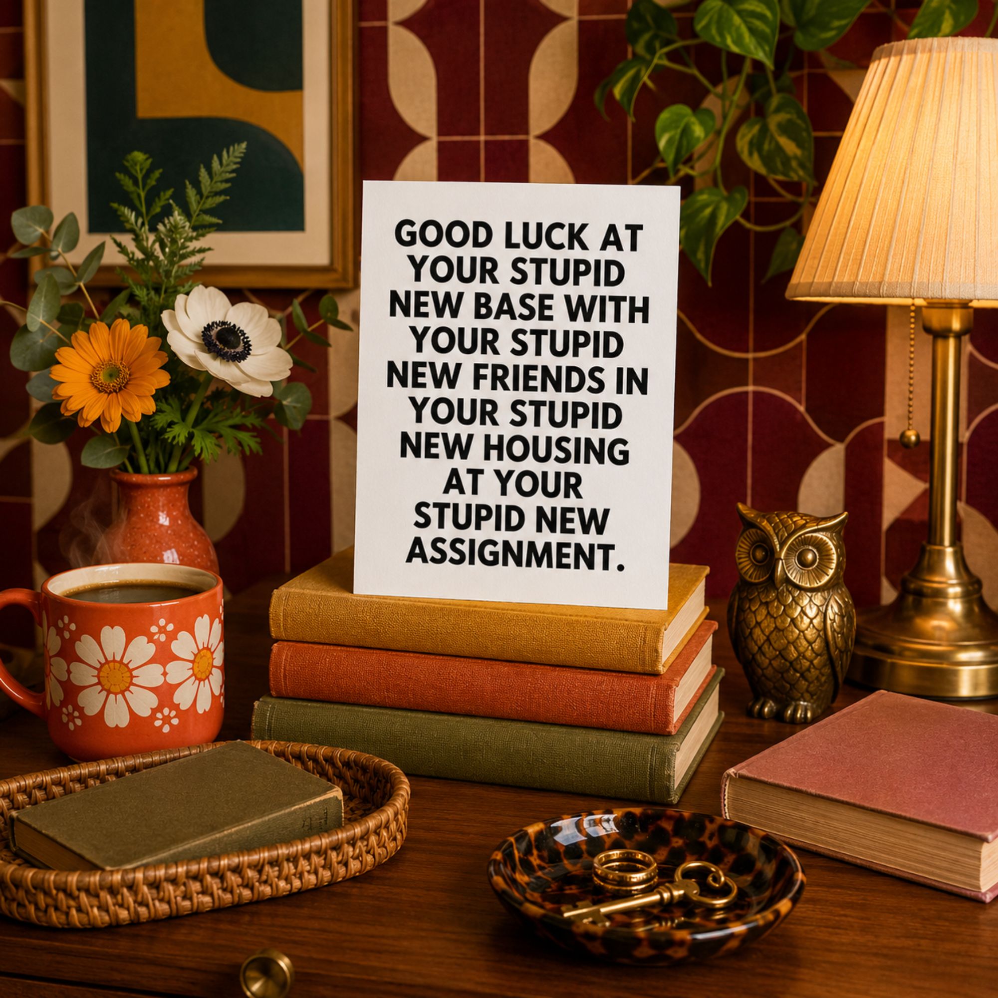 Funny Military Farewell Card — Goodbye You Beautiful Bastard A2 Card