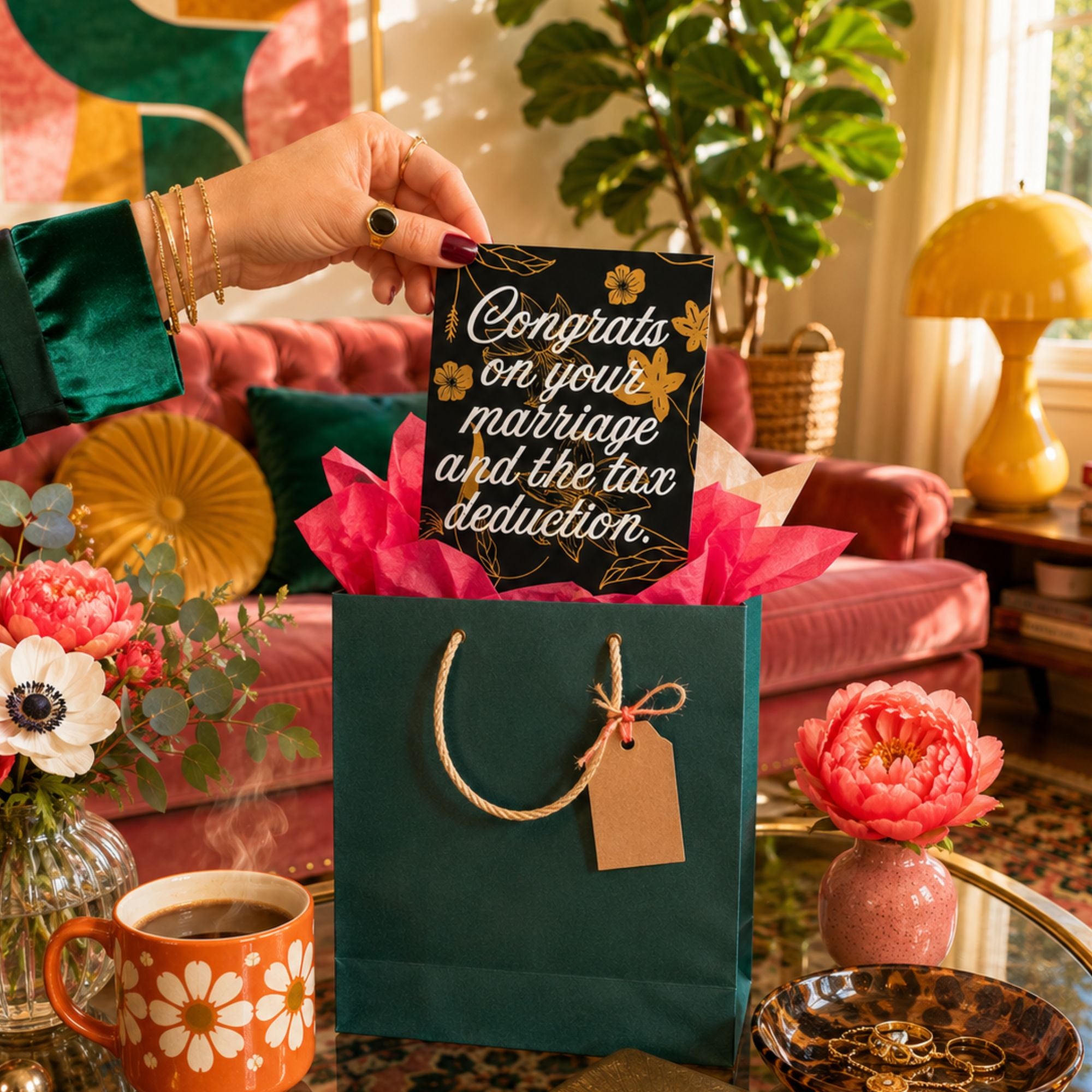 Funny Wedding Card — Congrats on Your Marriage and the Tax Deduction A2 Card