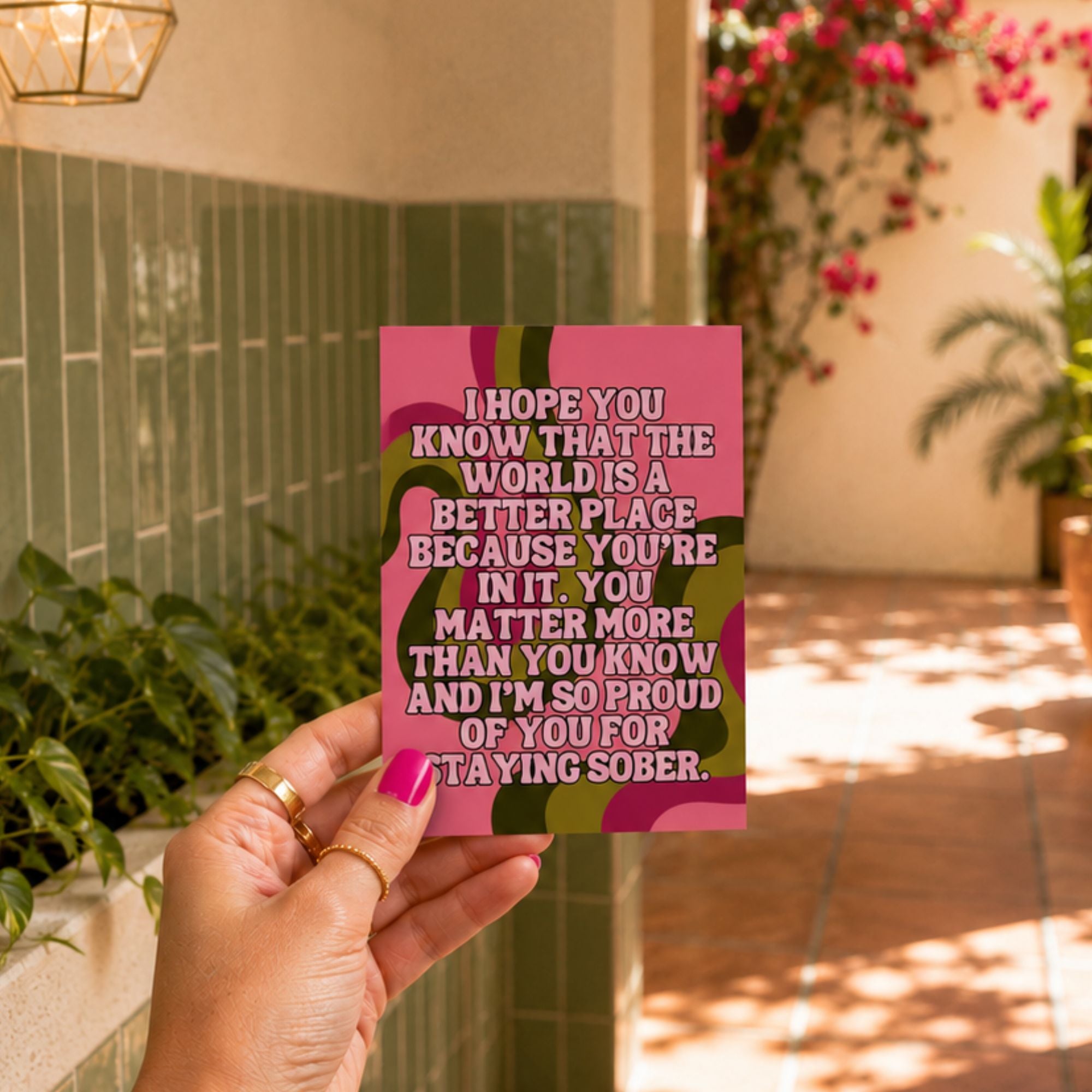 AA Sobriety Card — Recovery Encouragement Proud of You A2 Card