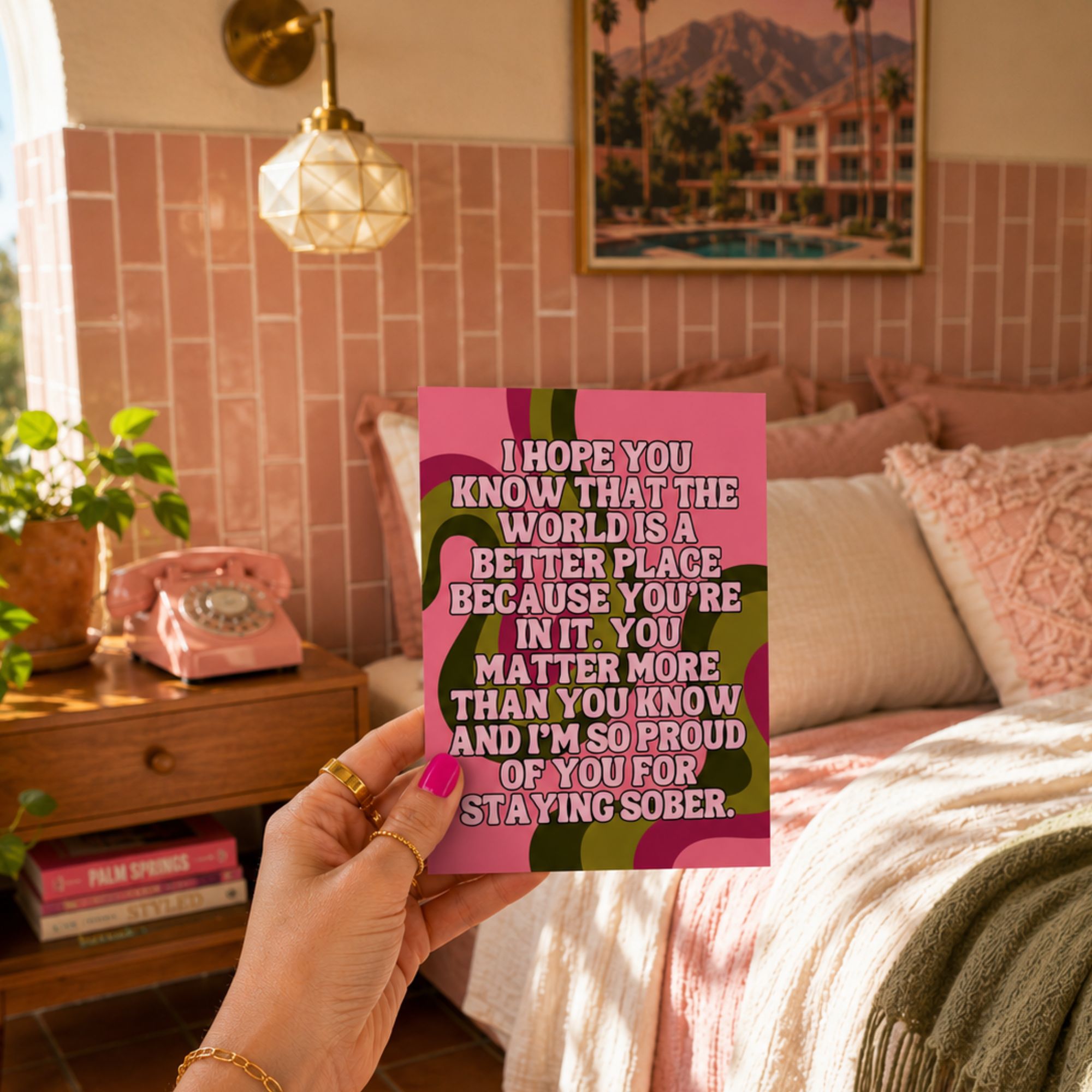 AA Sobriety Card — Recovery Encouragement Proud of You A2 Card