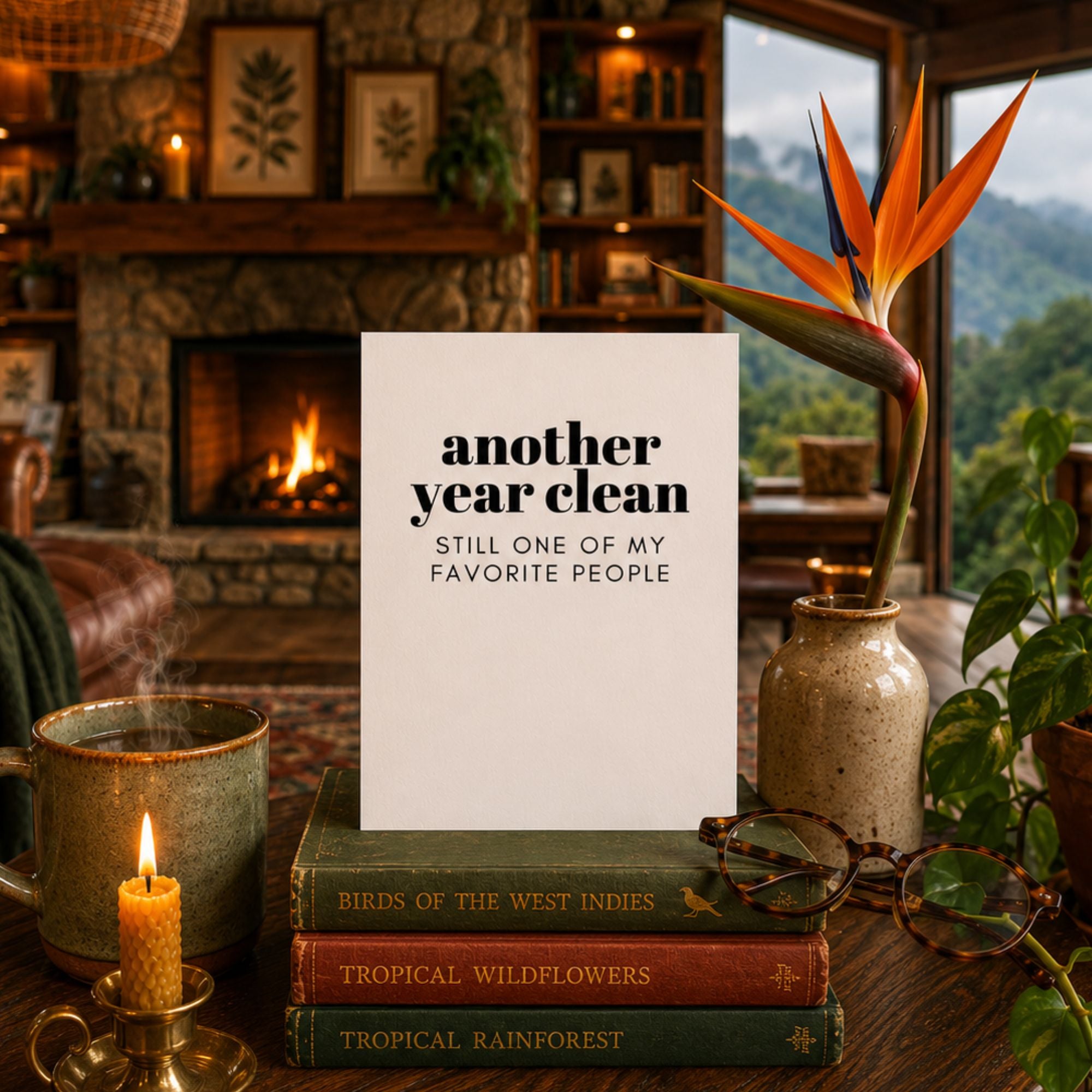 Funny Recovery Card — Another Year Clean A2 Card