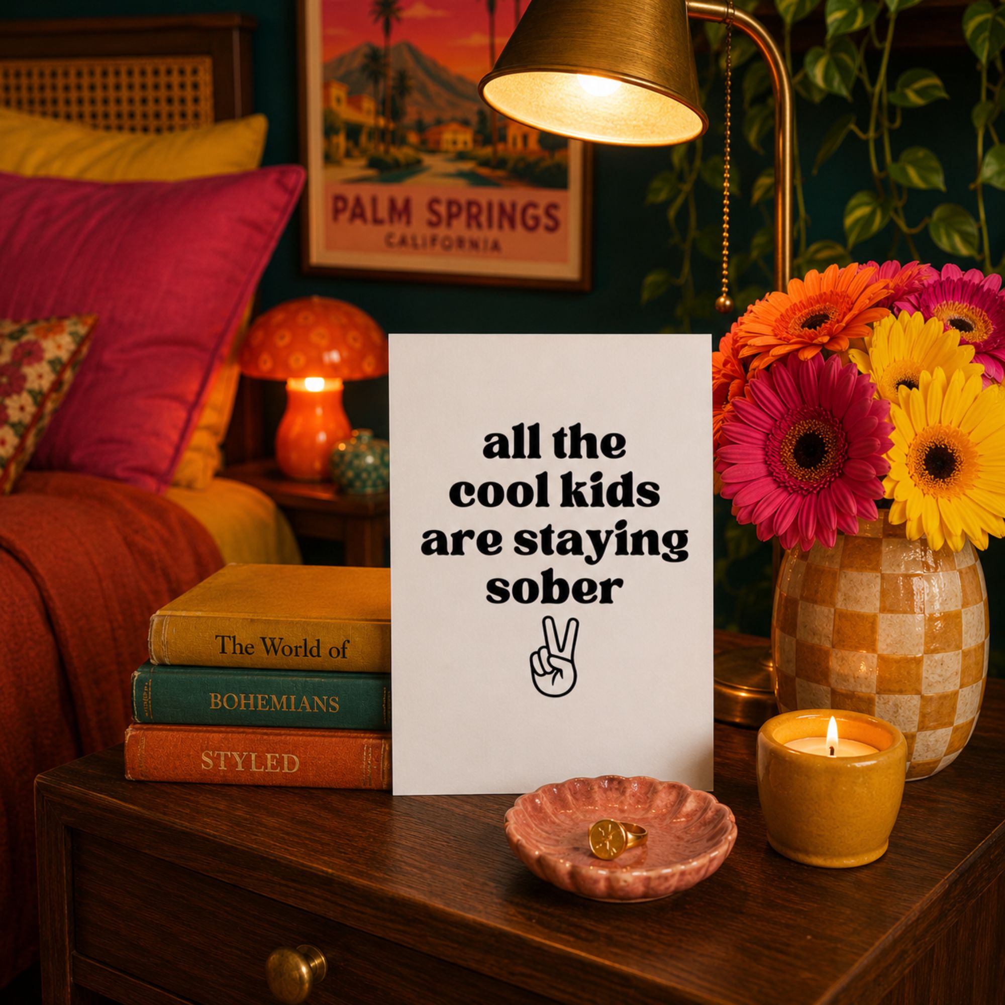 Funny Sobriety Card — All the Cool Kids Are Staying Sober A2 Card