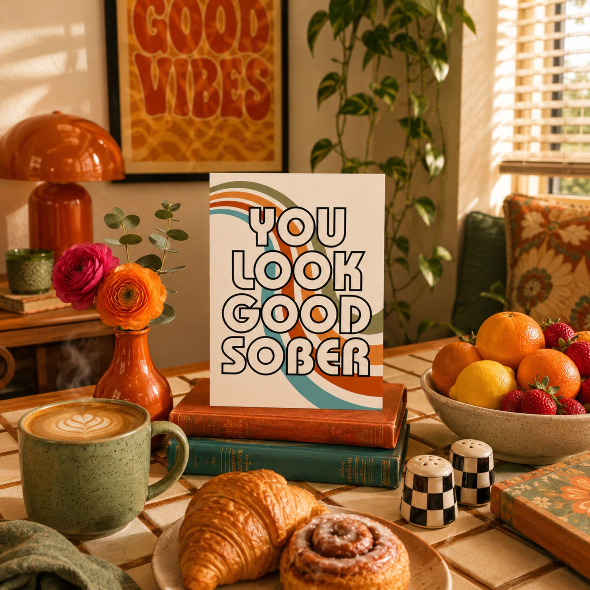 Funny Sobriety Card — You Look Good Sober A2 Card