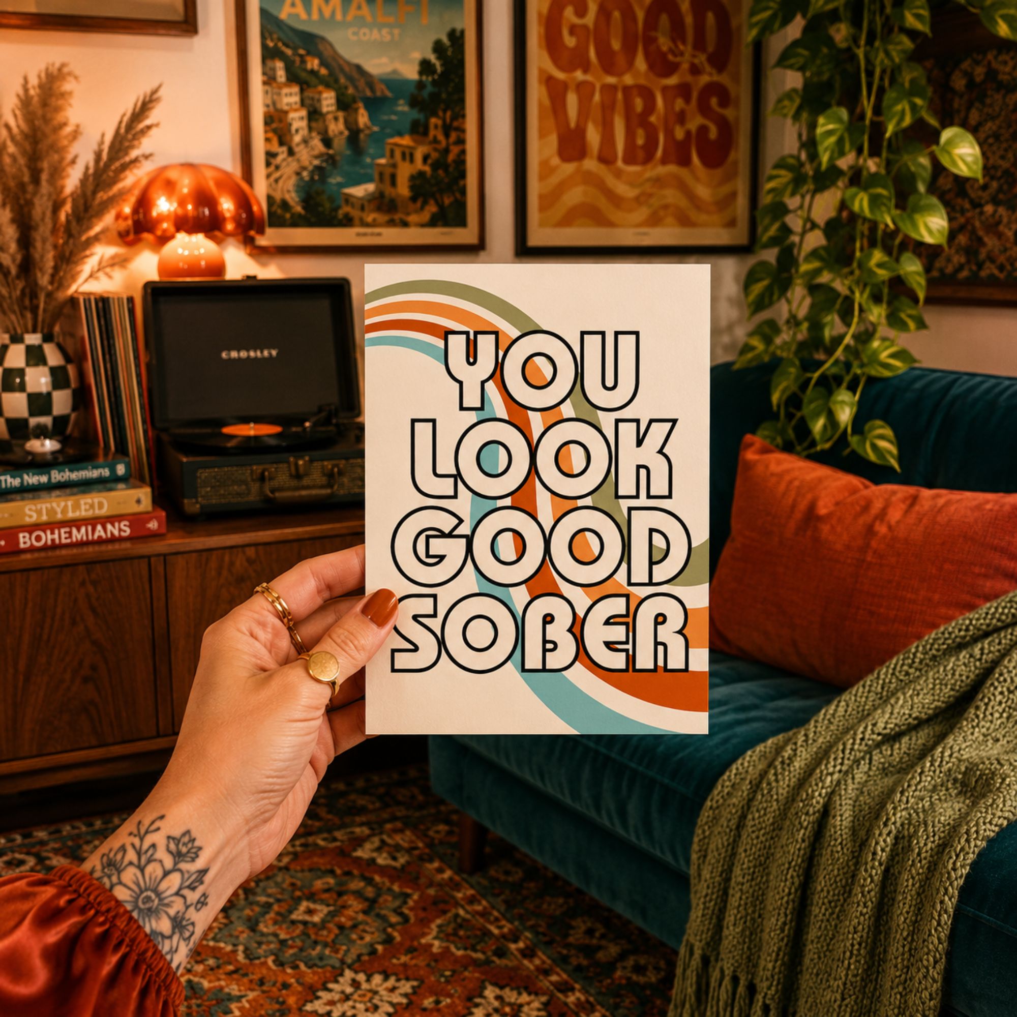 Funny Sobriety Card — You Look Good Sober A2 Card