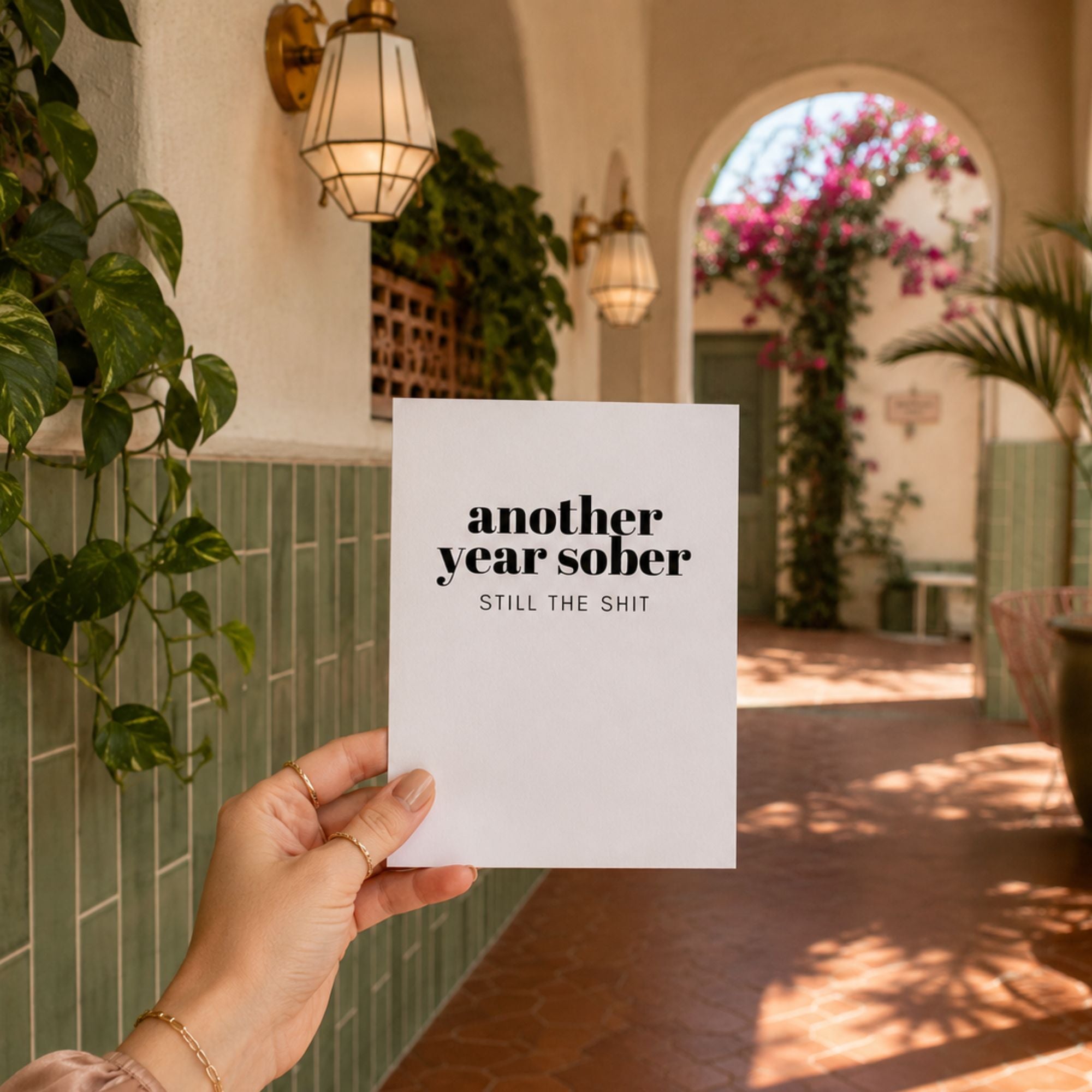Funny Sobriety Card — Another Year Sober Still The Shit A2 Card