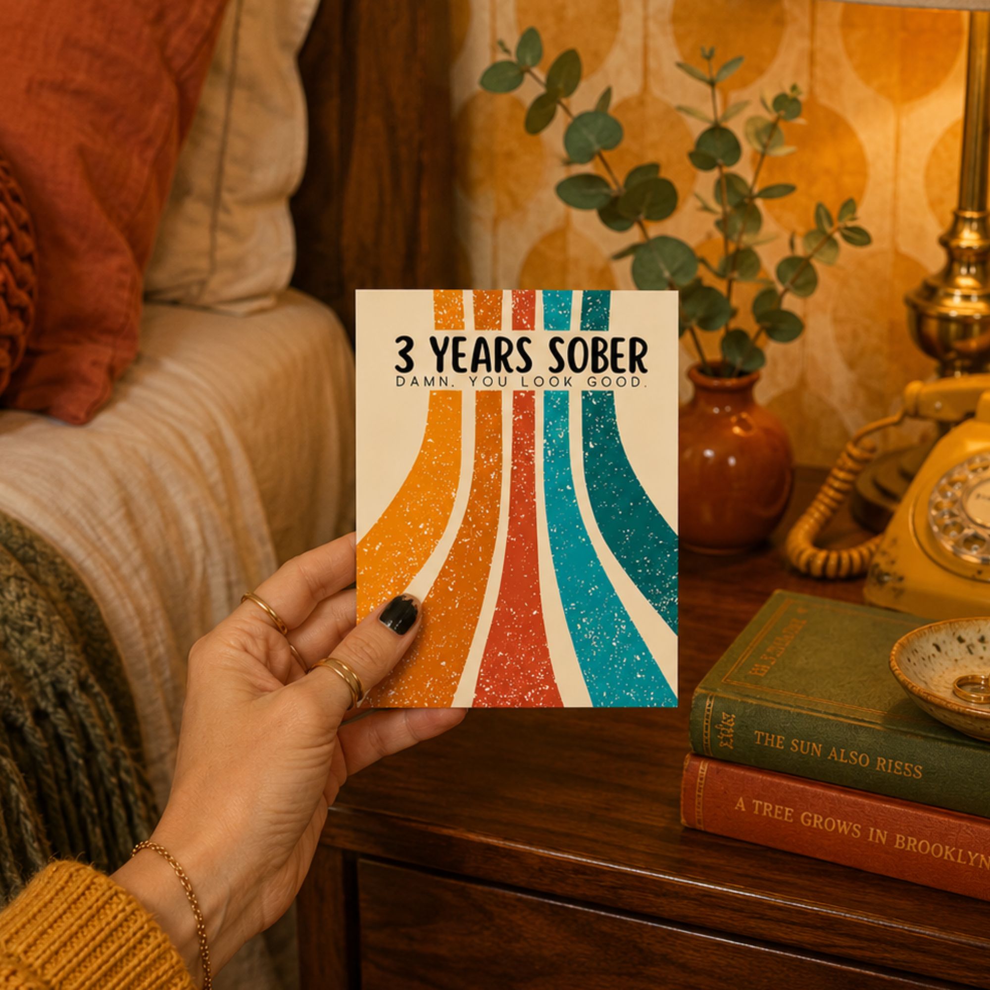 Funny Sobriety Card — 3 Years Sober Damn You Look Good A2 Card