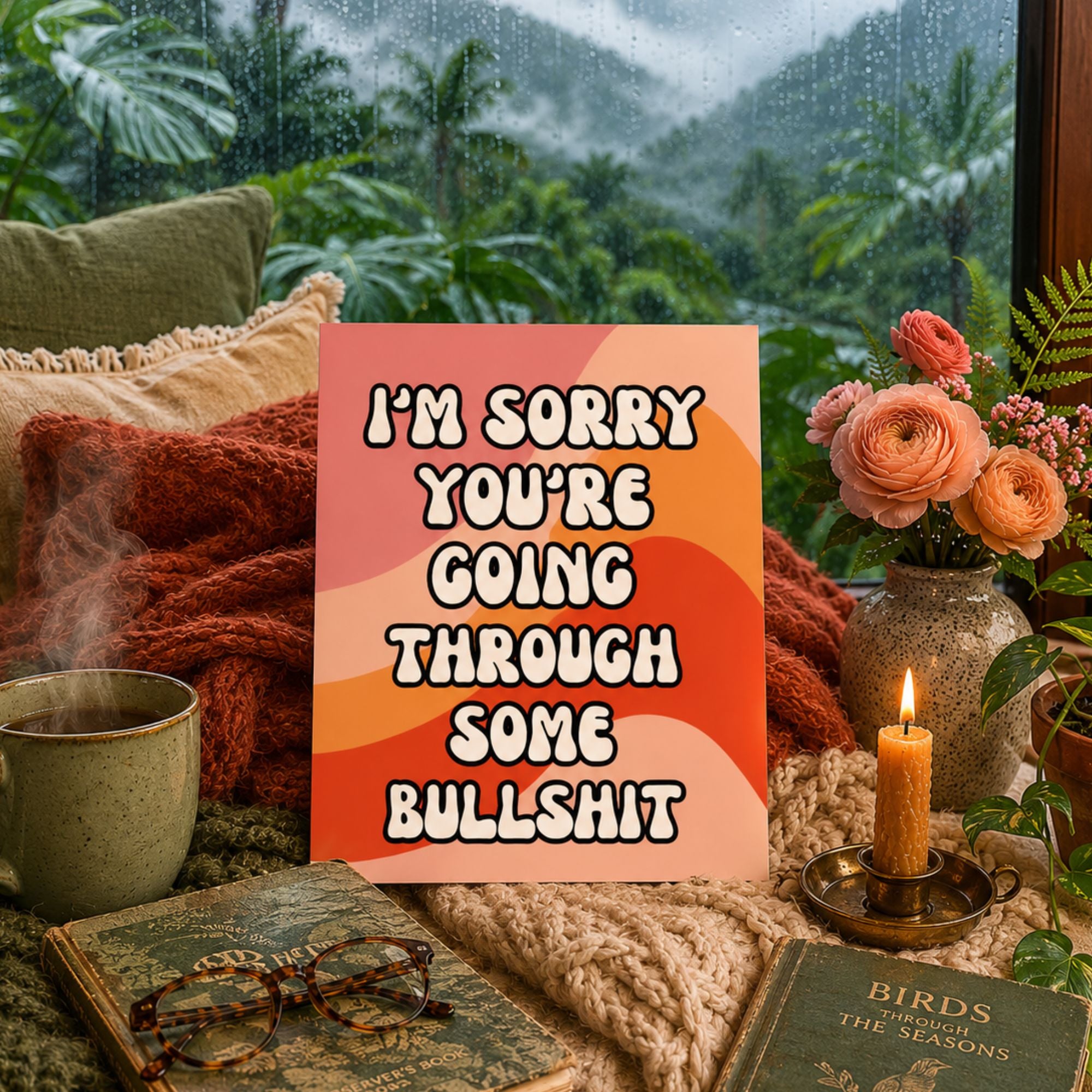 Funny Sympathy Card — I'm Sorry You're Going Through Some Bullshit A2 Card