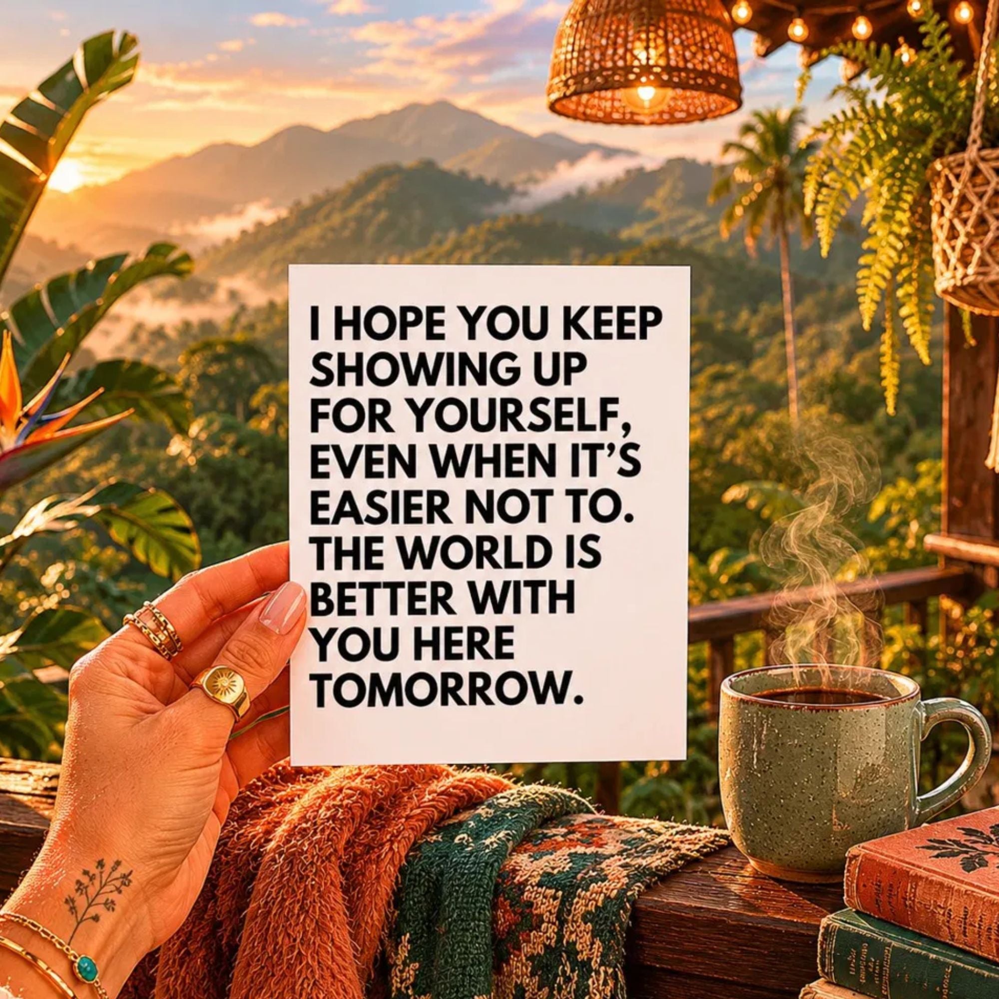 Meaningful Encouragement Card — The World Is Better With You Here A2 Card