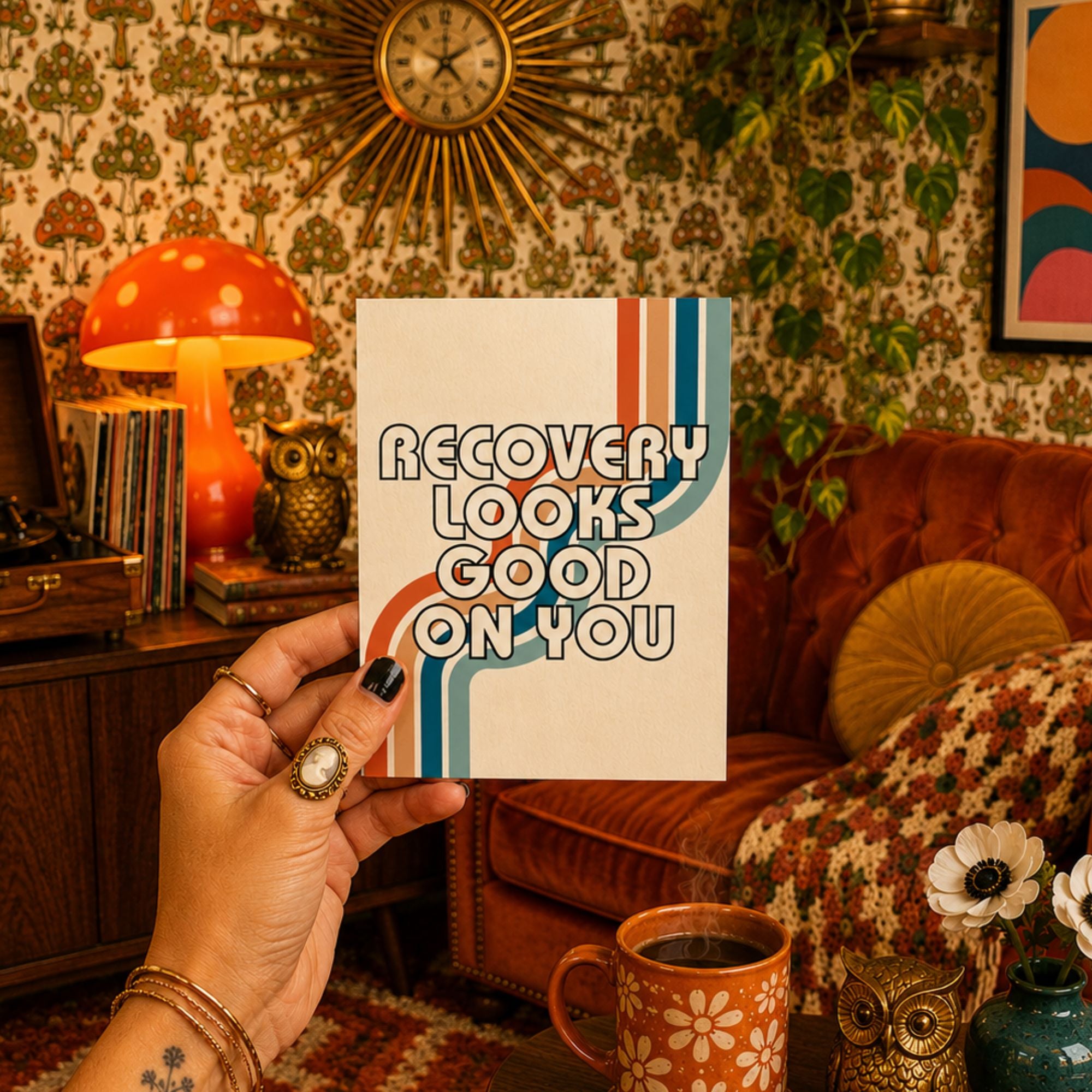 Funny Sobriety Card — Recovery Looks Good on You A2 Card