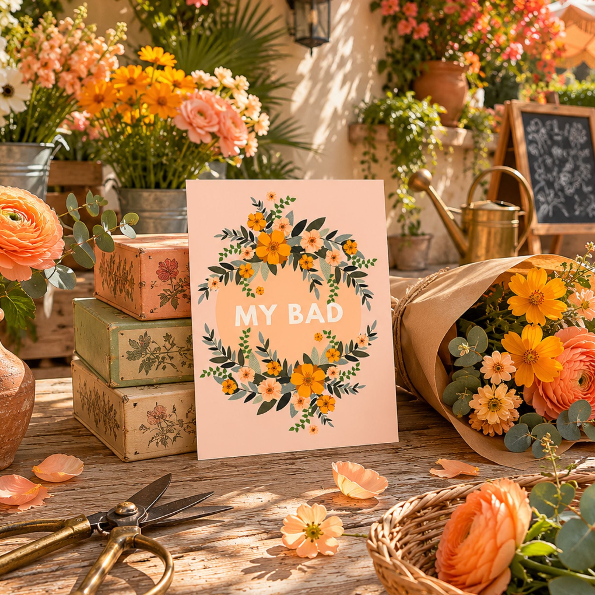 Funny Apology Card — My Bad A2 Card