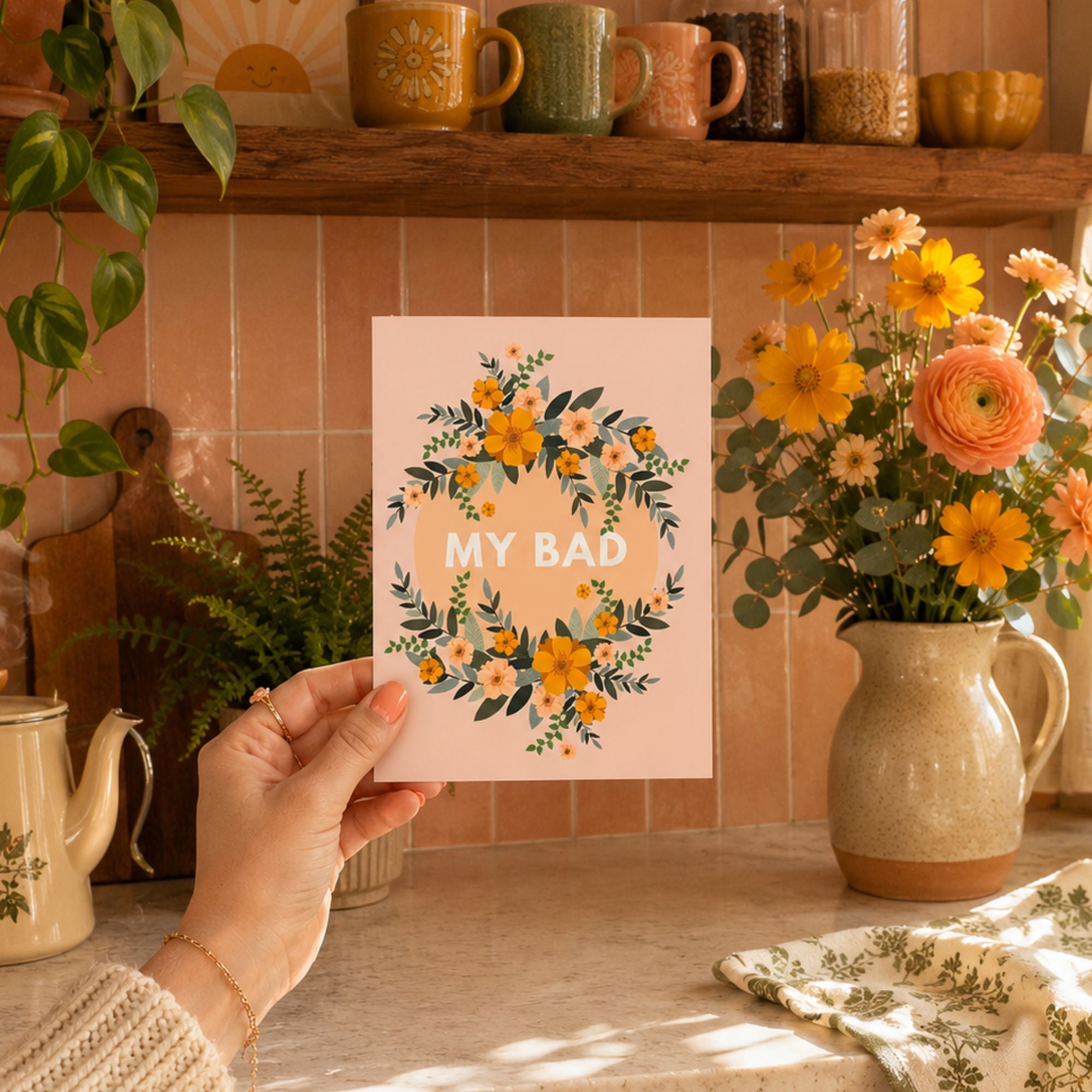 Funny Apology Card — My Bad A2 Card