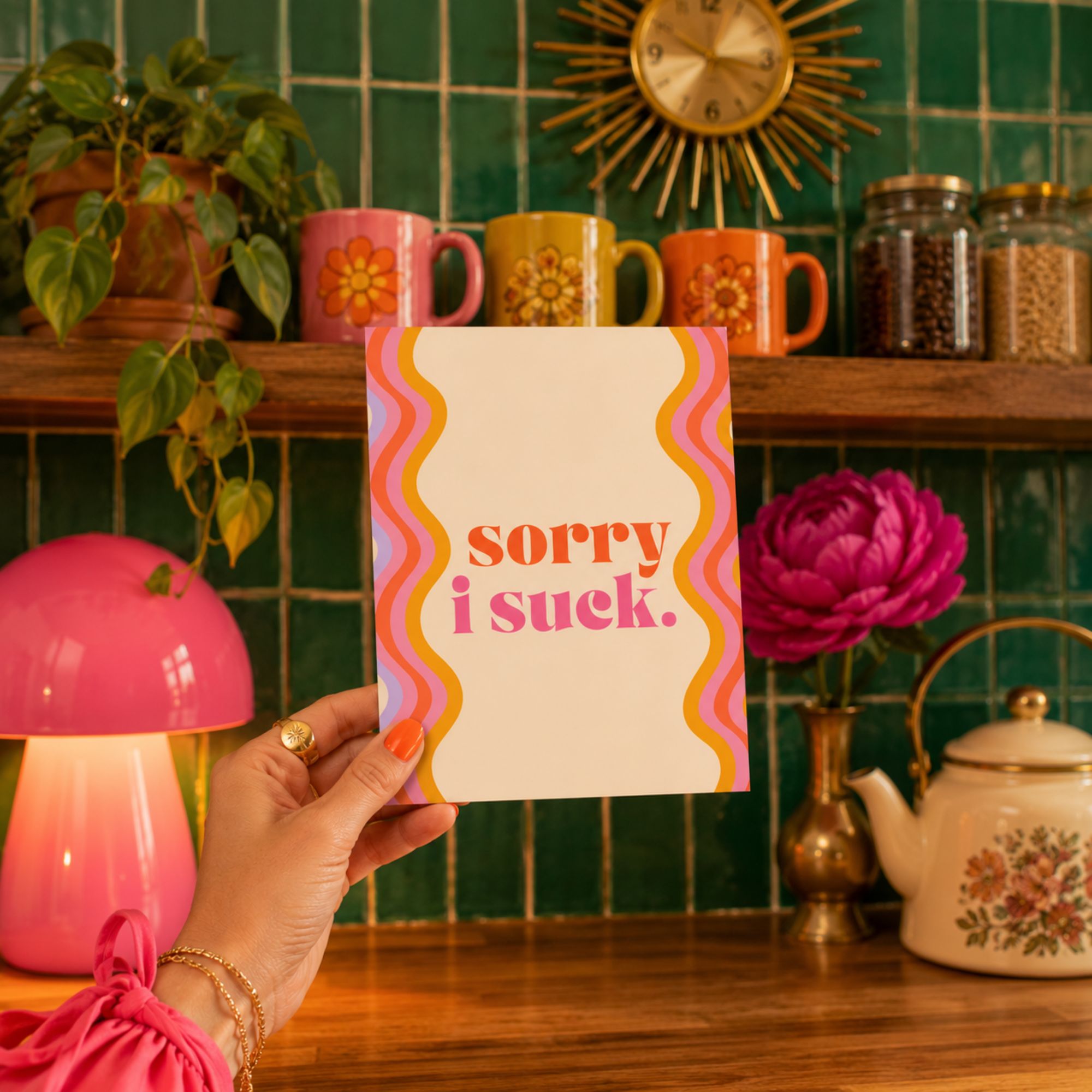 Funny Apology Card — Sorry I Suck A2 Card