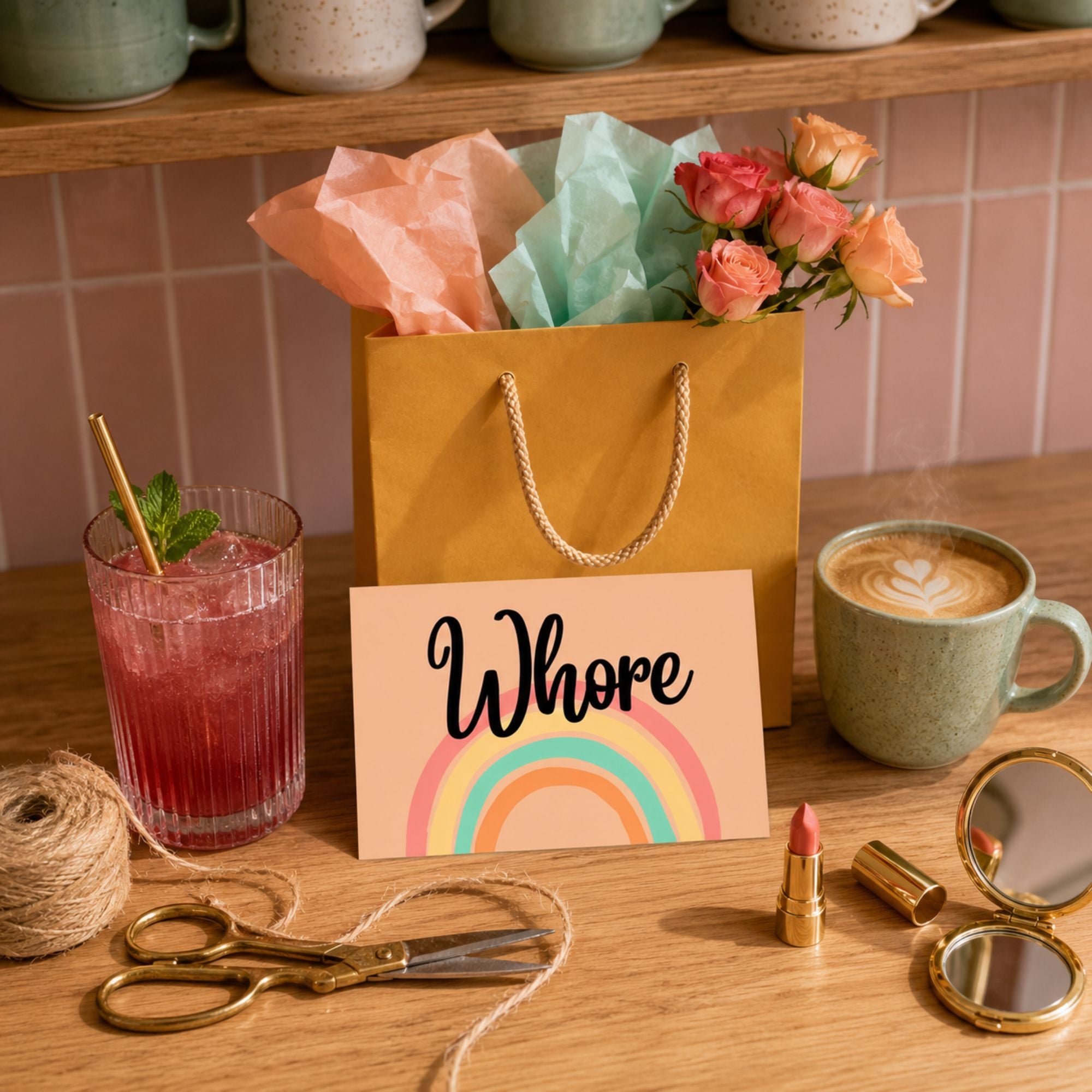 Funny Birthday Card for Friend — Whore A2 Card