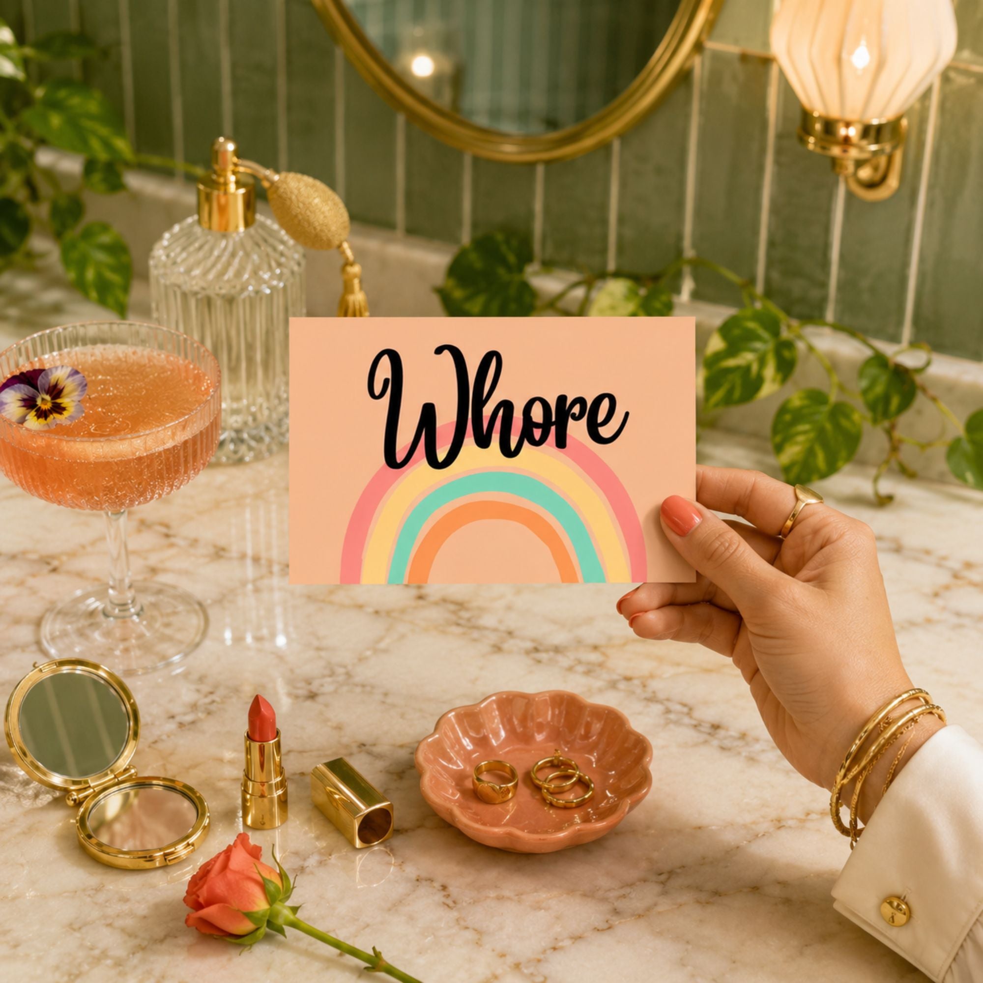 Funny Birthday Card for Friend — Whore A2 Card