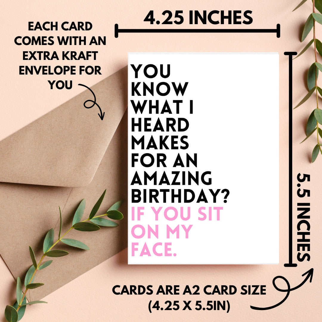 Sit on My Face Birthday Card