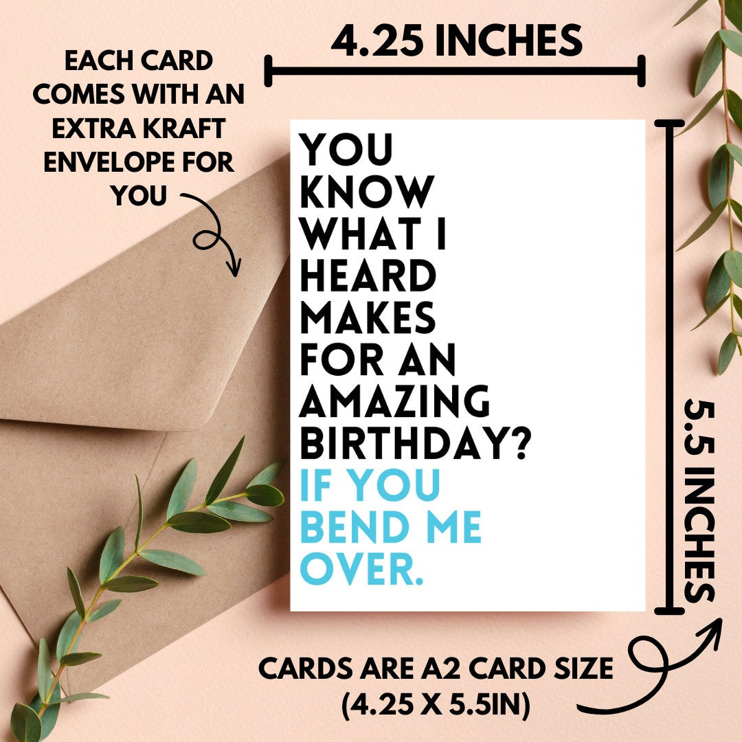 Bend me Over Birthday Card