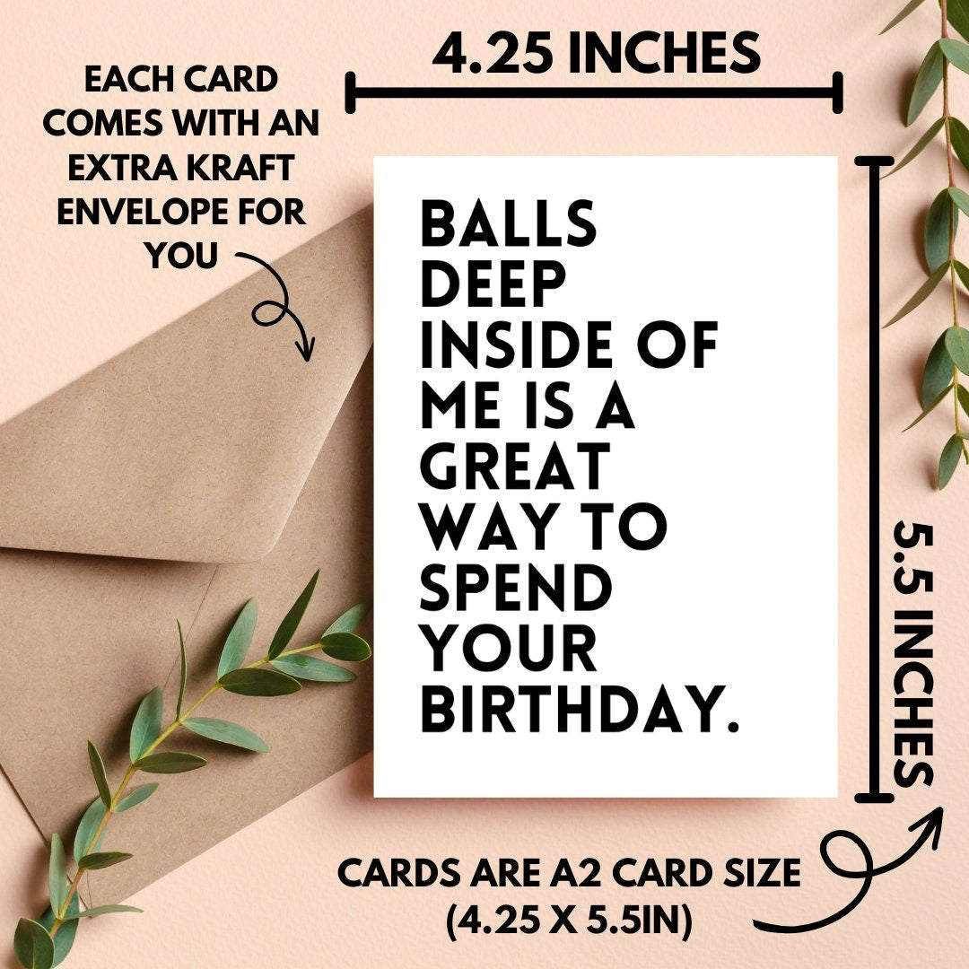 Balls Deep Birthday Card