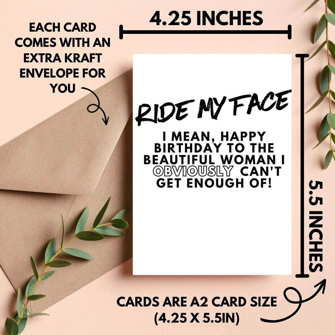 Ride My Face Birthday Card
