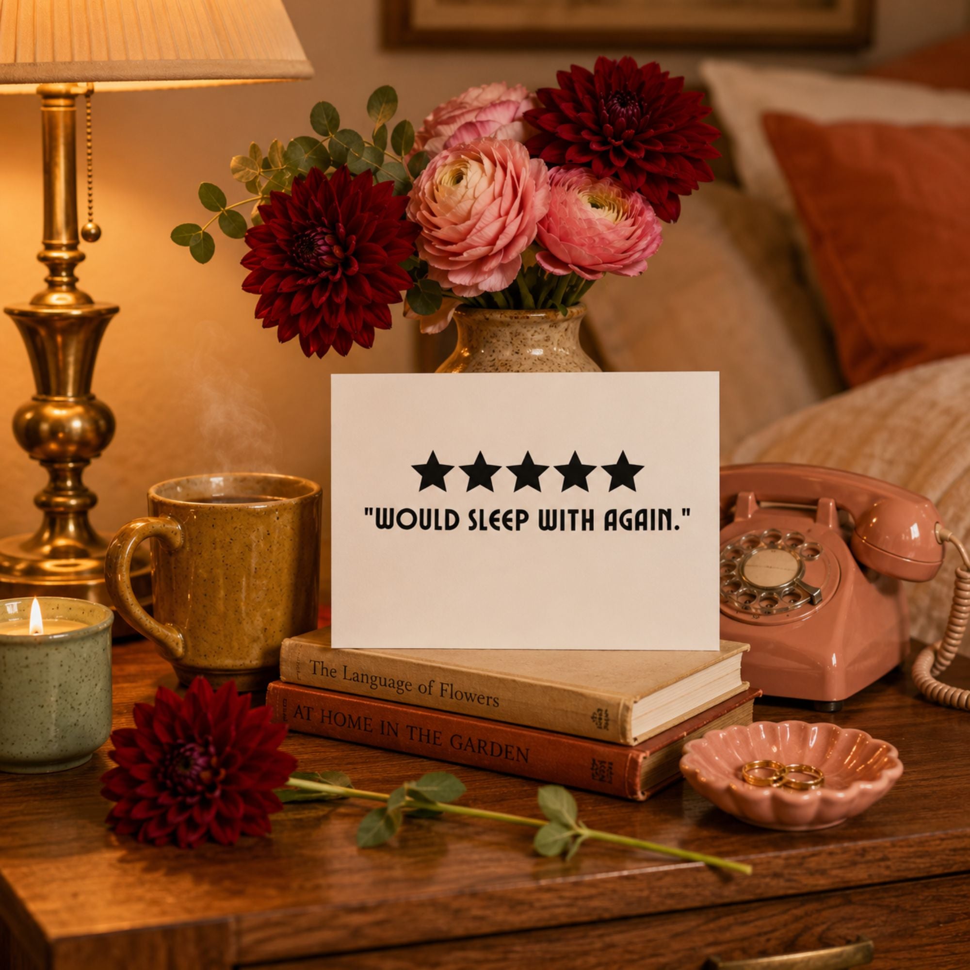 Naughty Love Card — Five Stars Would Sleep With Again A2 Card