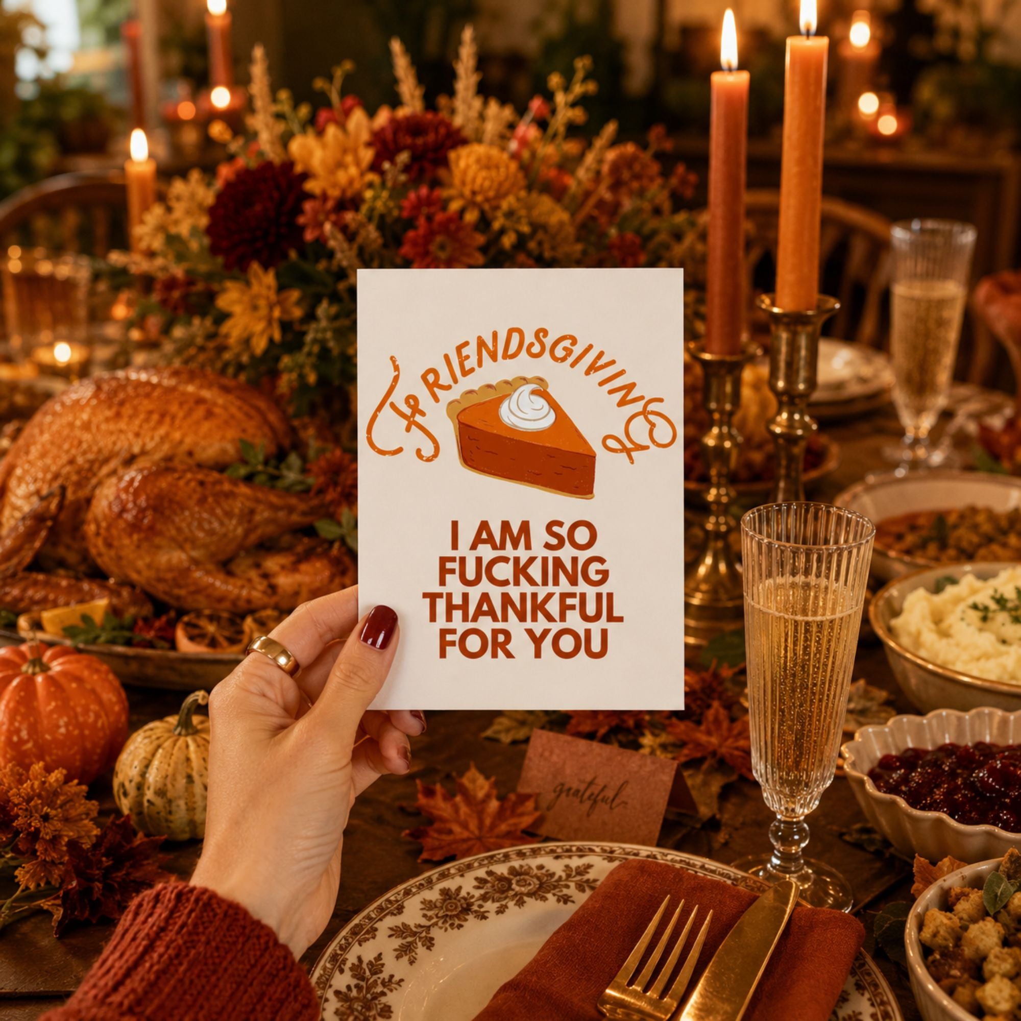 Funny Friendsgiving Card — Happy Friendsgiving A2 Card