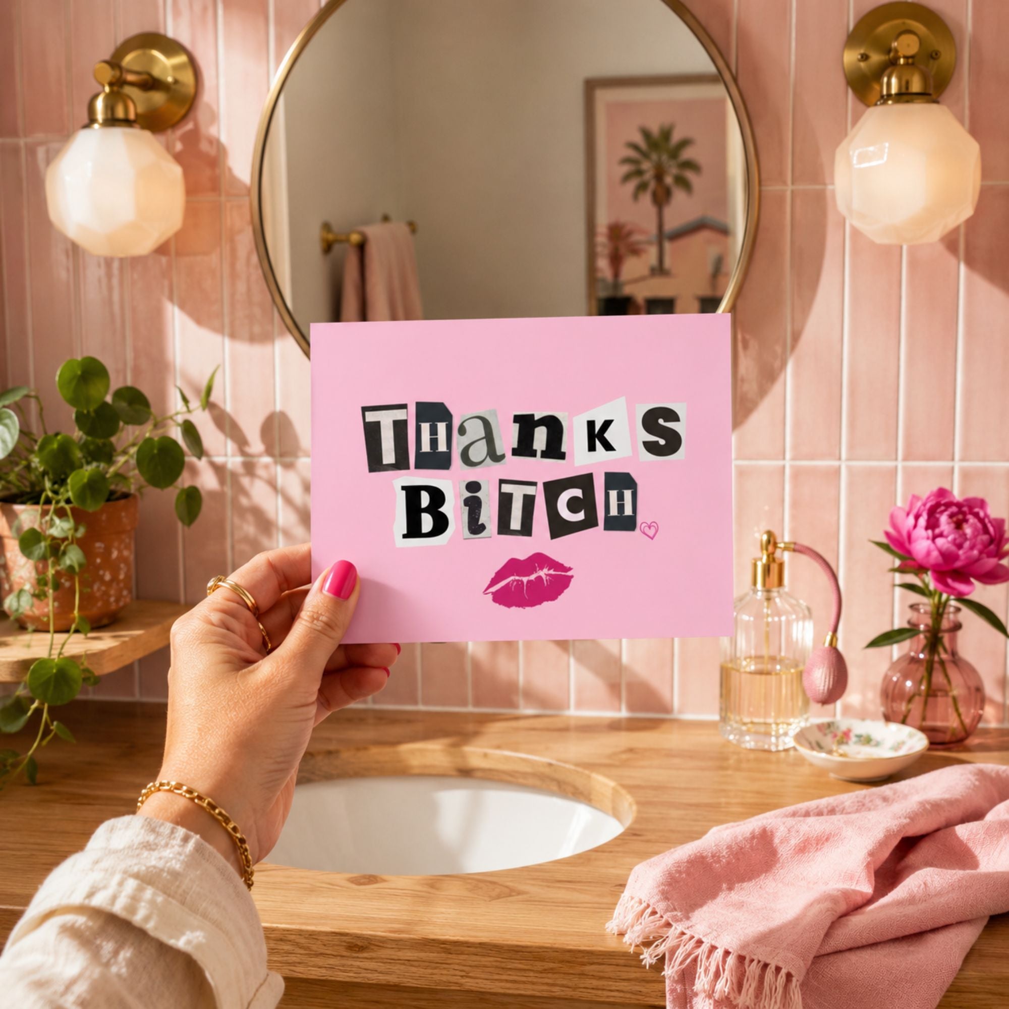 Funny Thank You Card — Thanks Bitch A2 Card