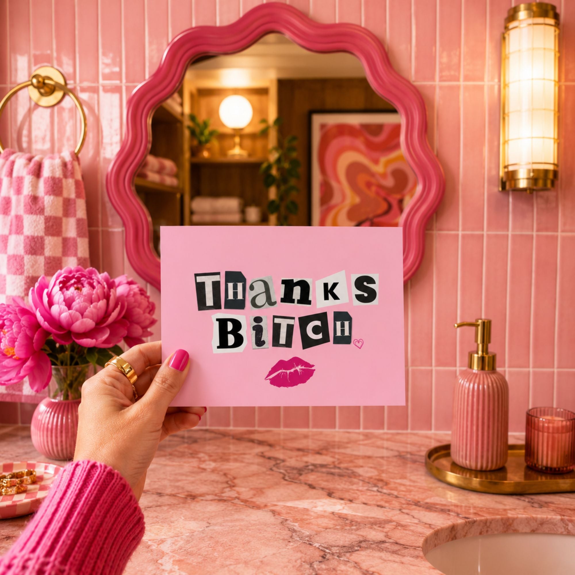 Funny Thank You Card — Thanks Bitch A2 Card