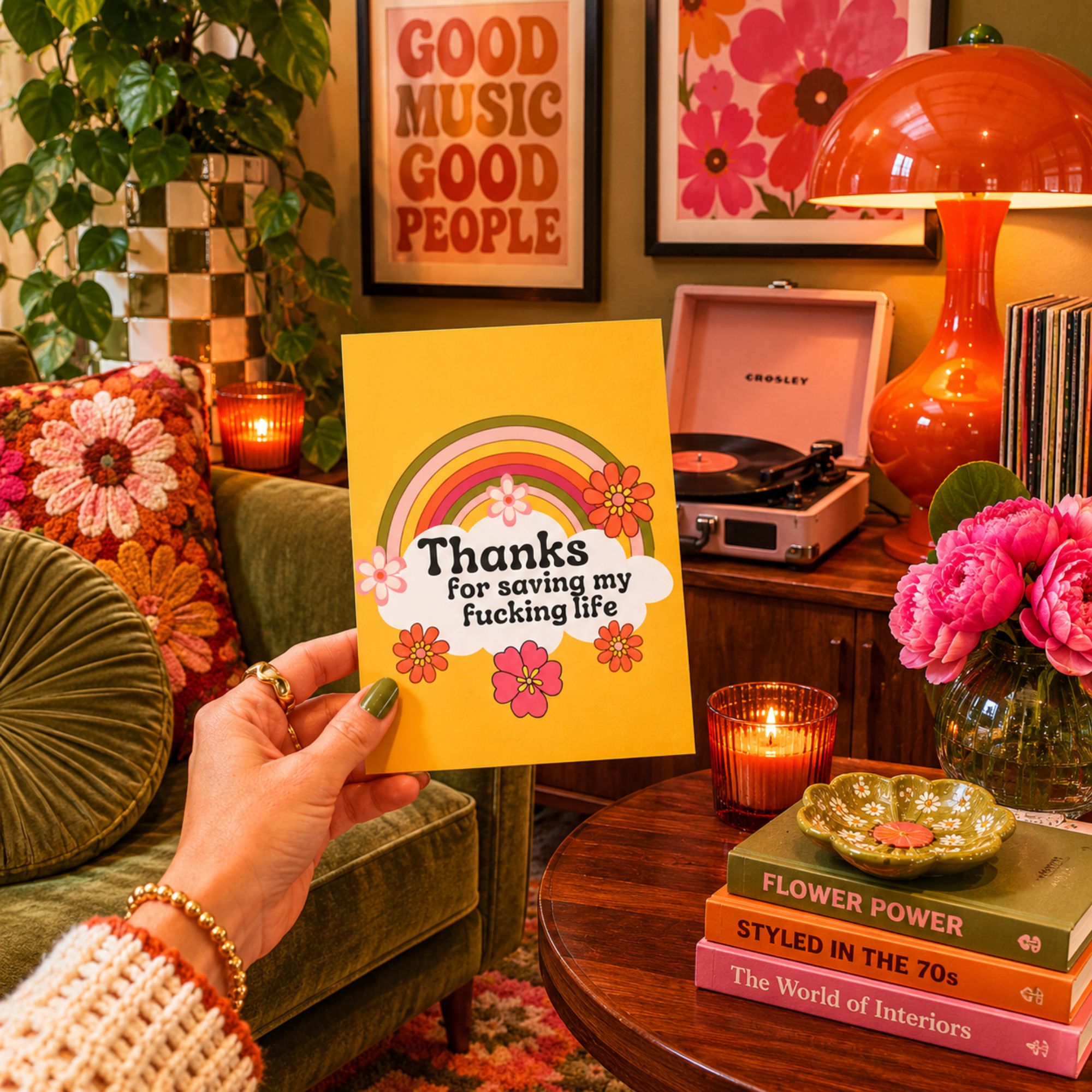 Funny Thank You Card — Thanks For Saving My Fucking Life A2 Card