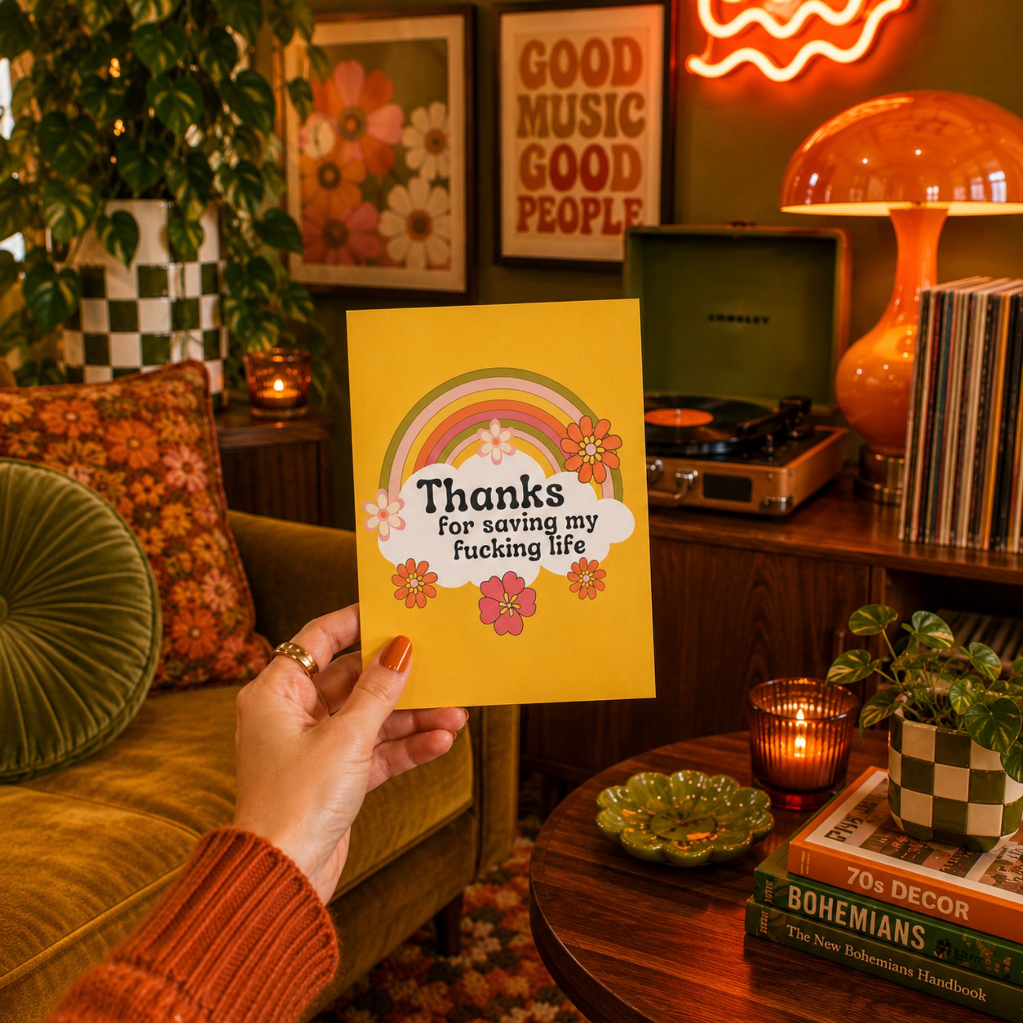 Funny Thank You Card — Thanks For Saving My Fucking Life A2 Card