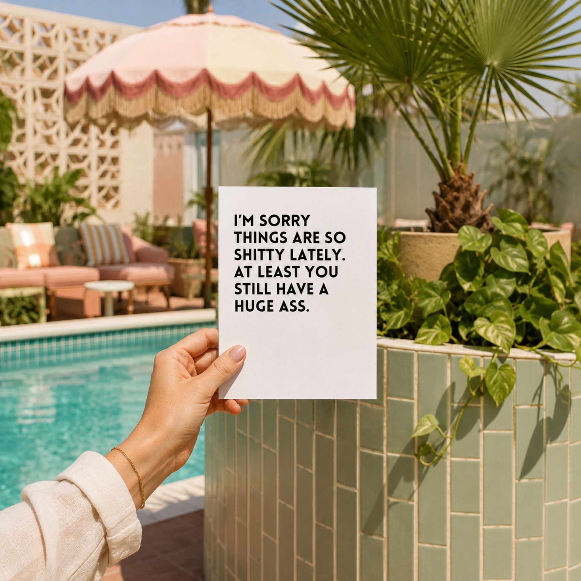 Funny Dark Humor Sympathy Card — Life is Objectively Shitty Sometimes A2 Card