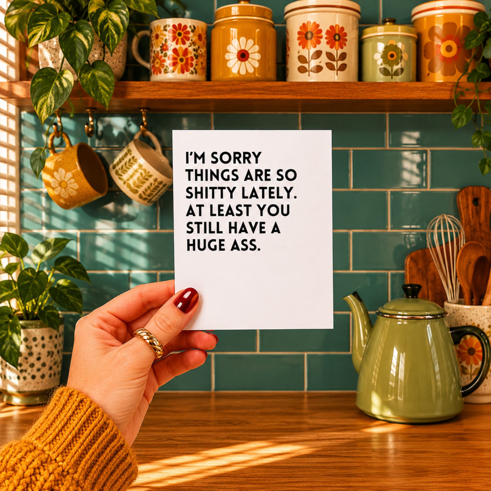 Funny Dark Humor Sympathy Card — Life is Objectively Shitty Sometimes A2 Card