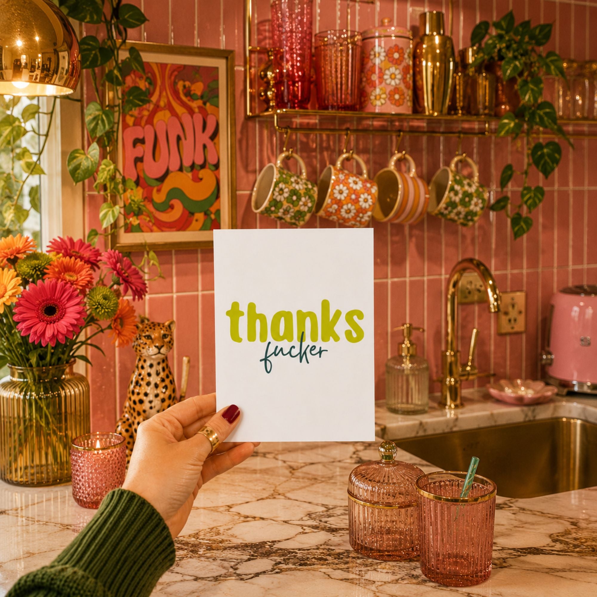 Funny Thank You Card — Thanks Fucker A2 Card