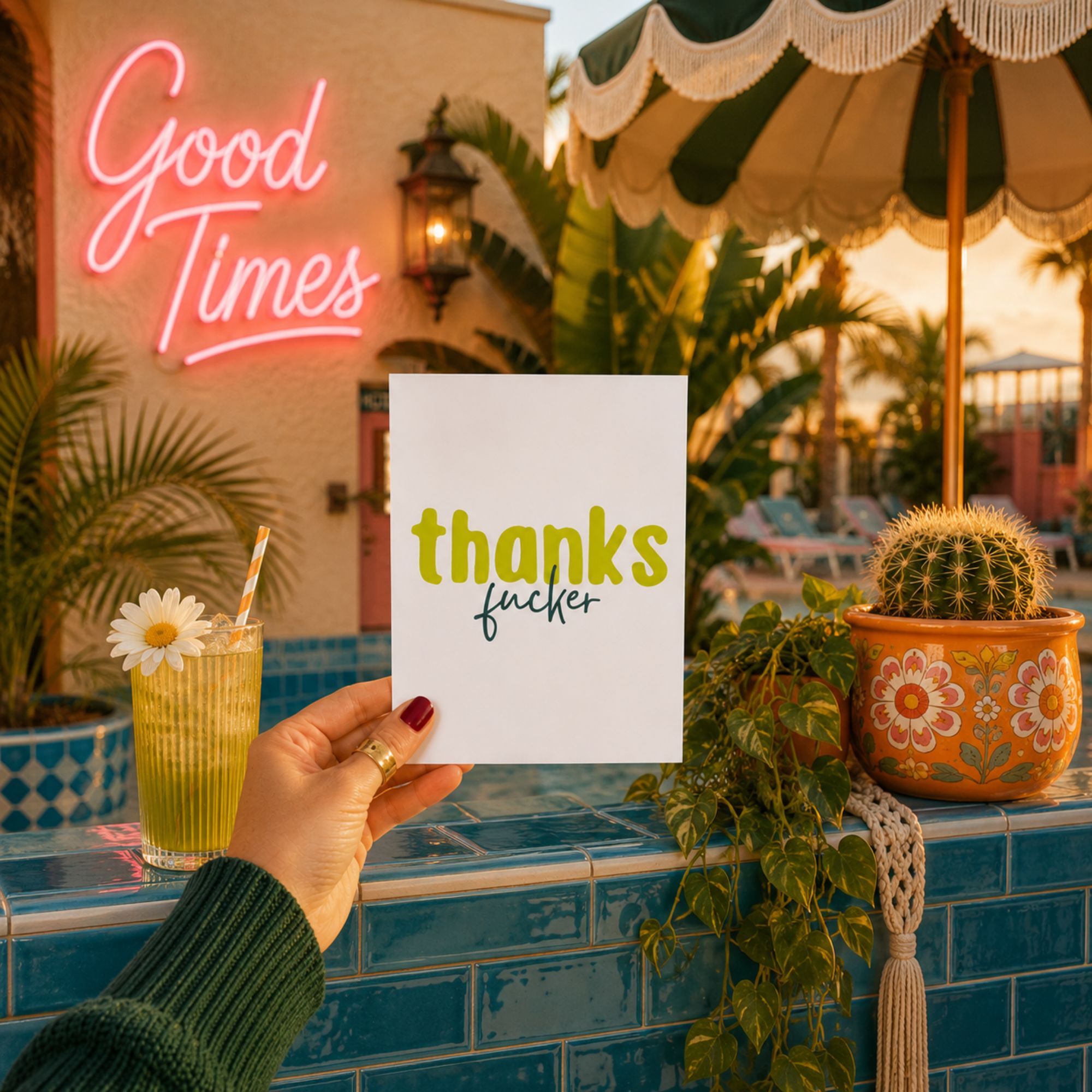 Funny Thank You Card — Thanks Fucker A2 Card