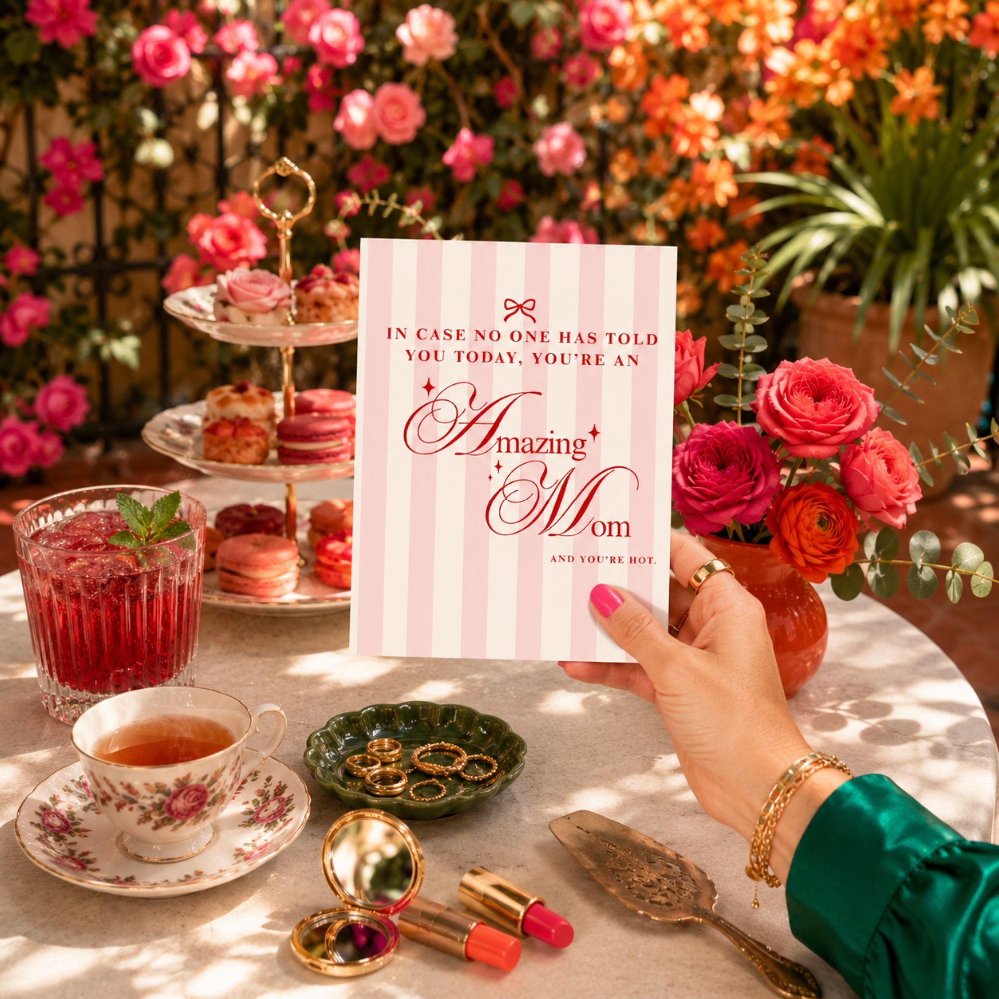 Funny Mother's Day Card — You're Amazing and Hot Mama A2 Card
