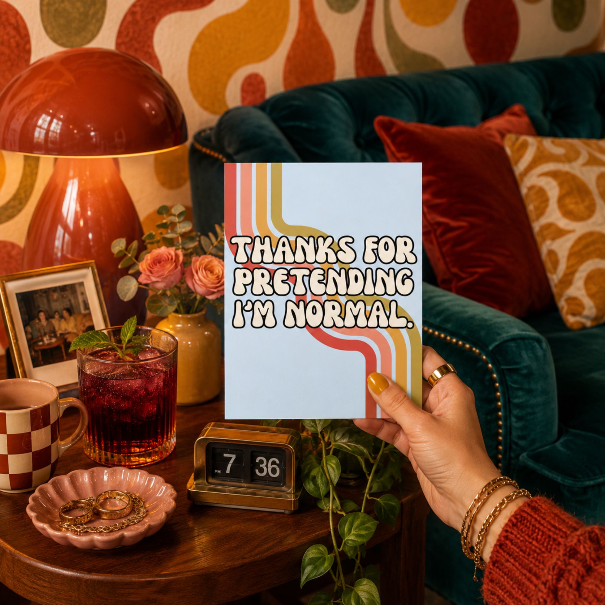 Funny Thank You Card — Thanks for Pretending I'm Normal A2 Card