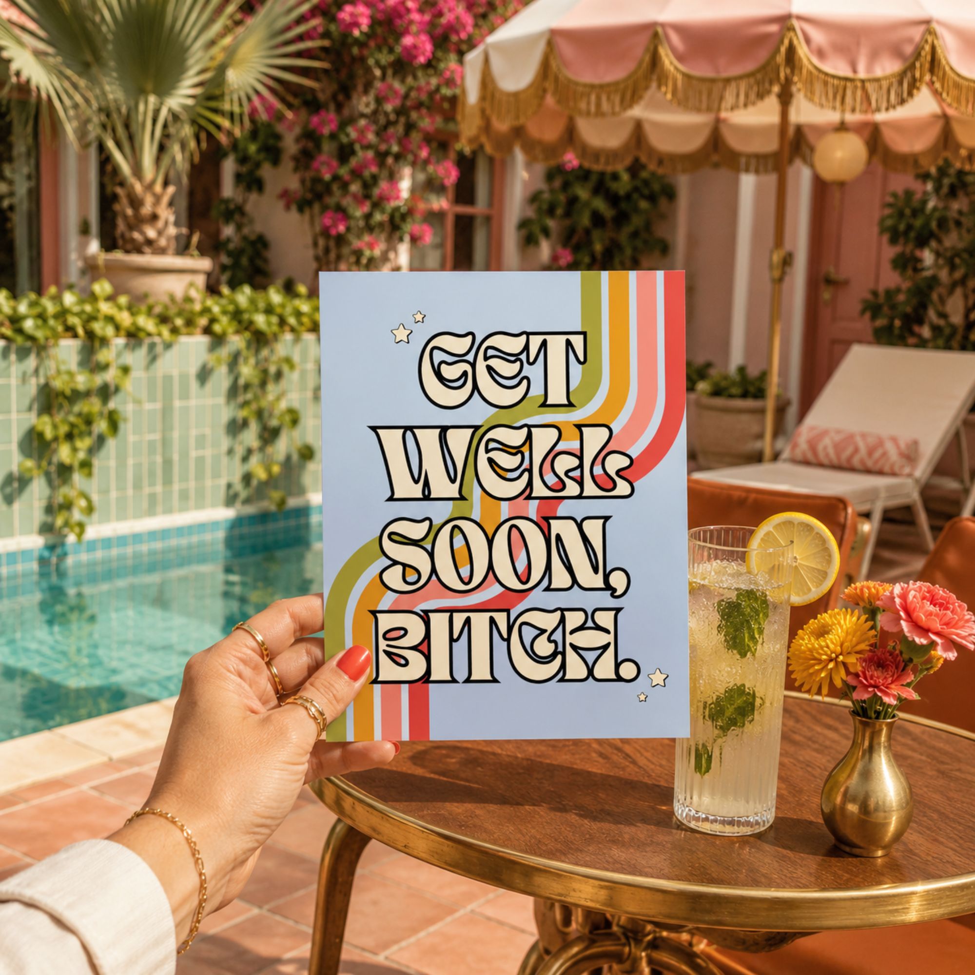 Funny Get Well Soon Card — Get Well Soon Bitch A2 Card