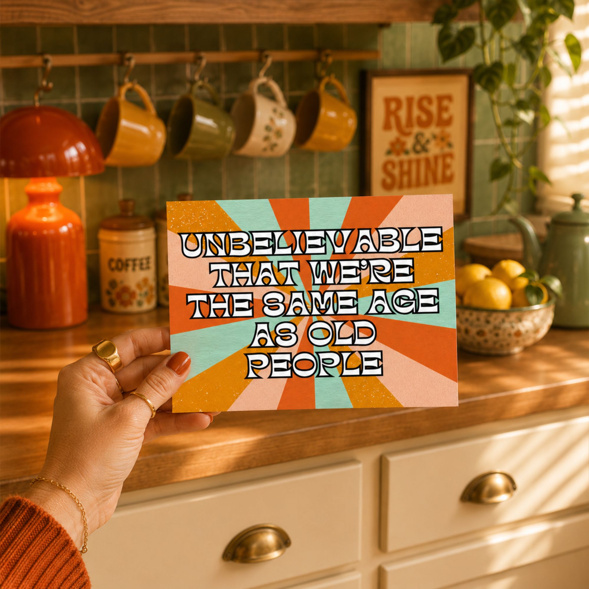 Funny Old Age Birthday Card — Snarky Retro Humor A2 Card