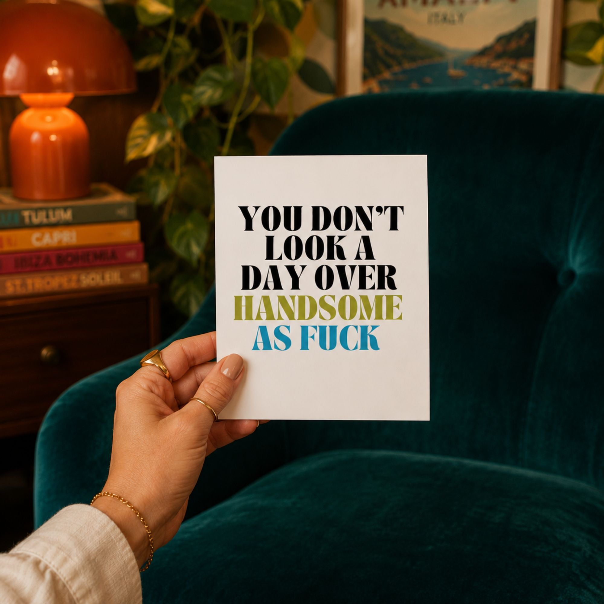 Funny Birthday Card for Boyfriend or Husband — You Don't Look a Day Over Handsome AF A2 Card