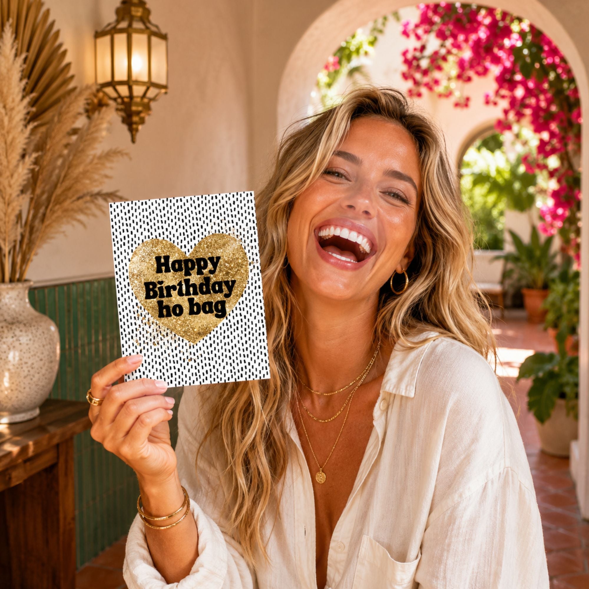 Funny Birthday Card for Bestie — Happy Birthday Ho Bag A2 Card