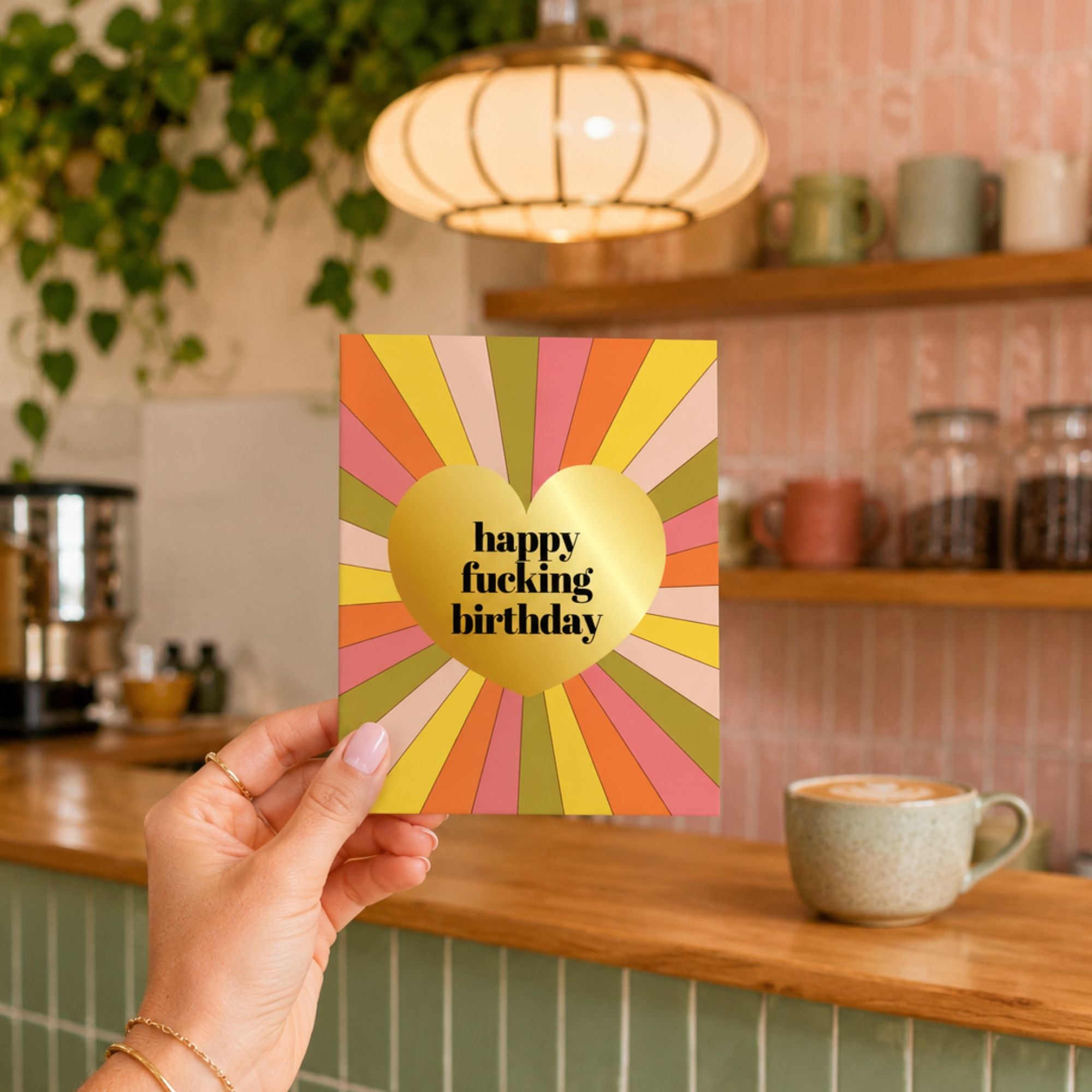 Funny Retro Birthday Card — Happy Fucking Birthday A2 Card