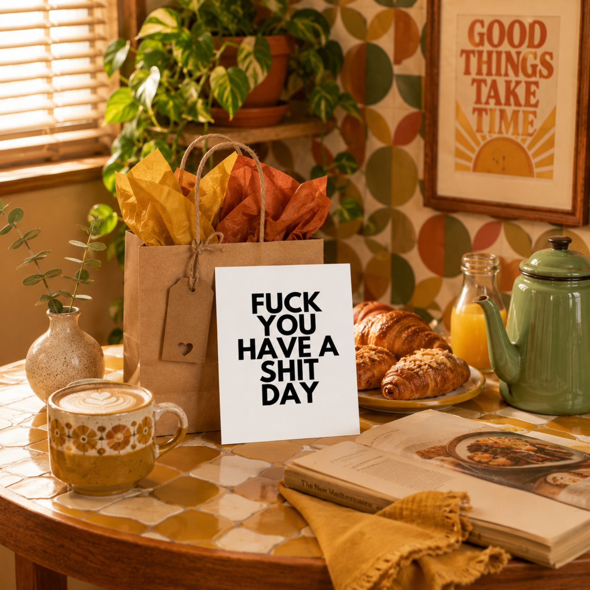 Funny Rude Birthday Card — Fuck You Have a Shit Day A2 Card