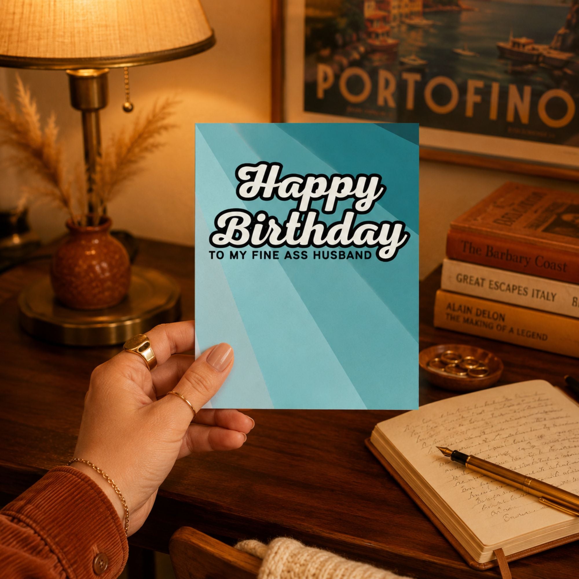 Funny Birthday Card for Husband — Happy Birthday to My Fine Ass Husband A2 Card