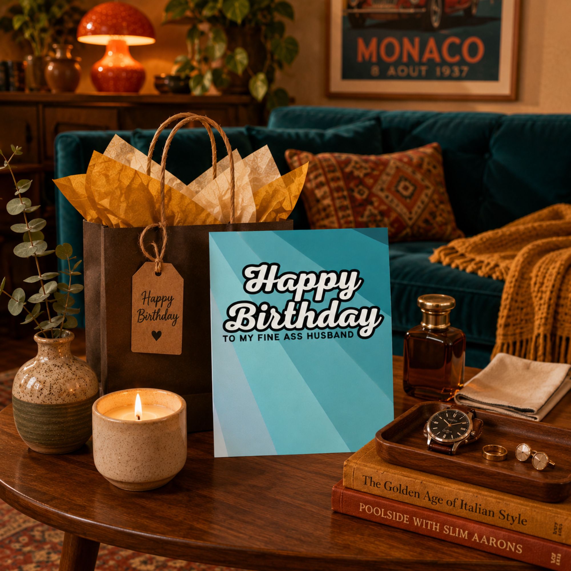 Funny Birthday Card for Husband — Happy Birthday to My Fine Ass Husband A2 Card