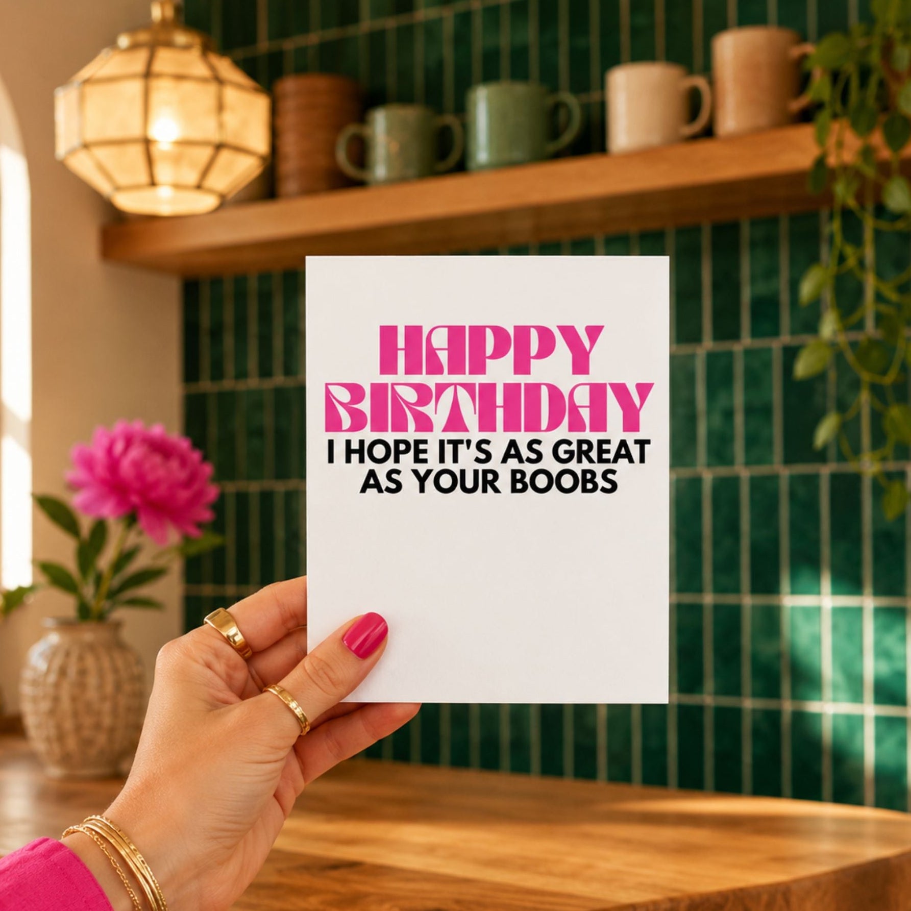 Naughty Birthday Card for Girlfriend or Wife — Great Boobs A2 Card