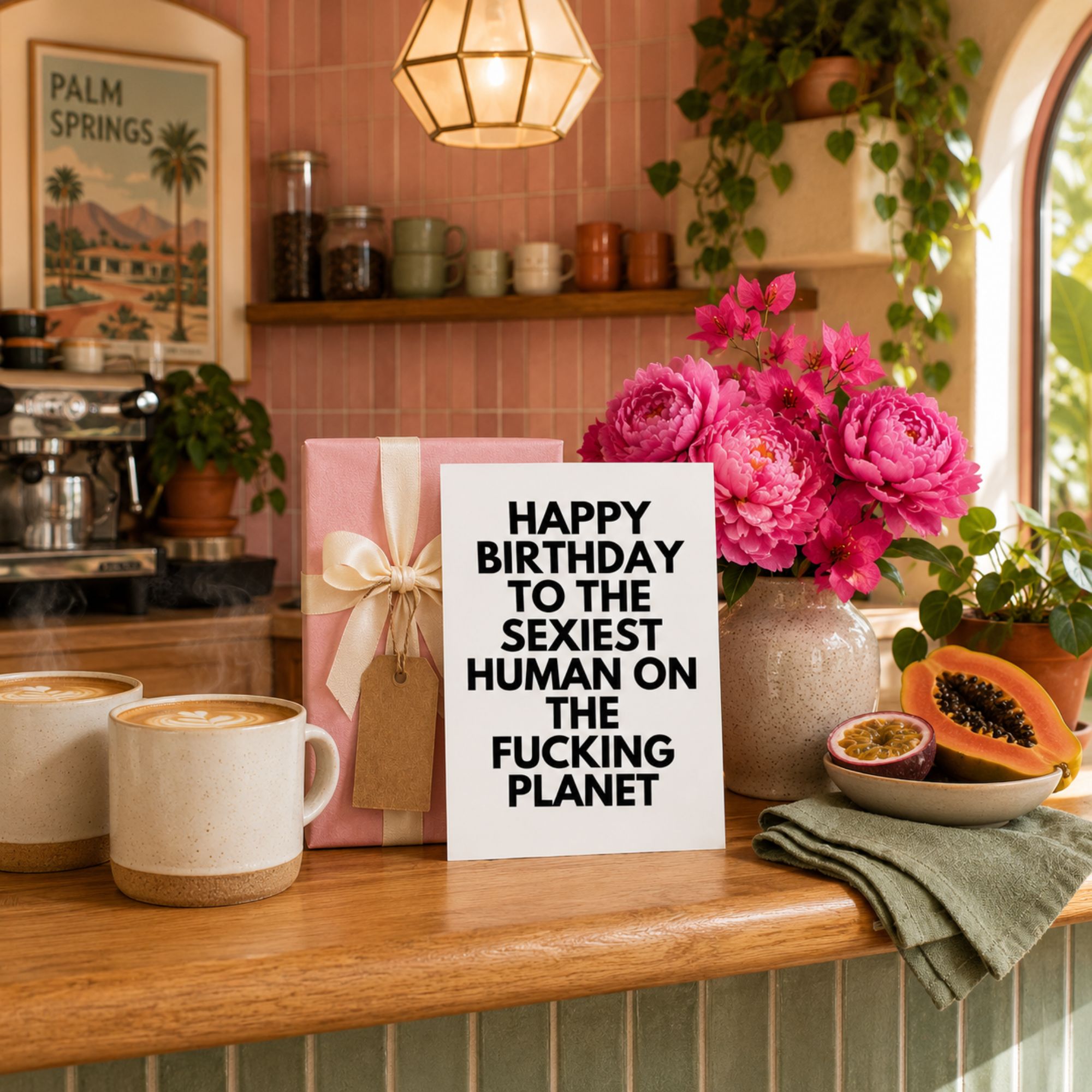 Funny Birthday Card — Happy Birthday to the Sexiest Human on the Planet A2 Card