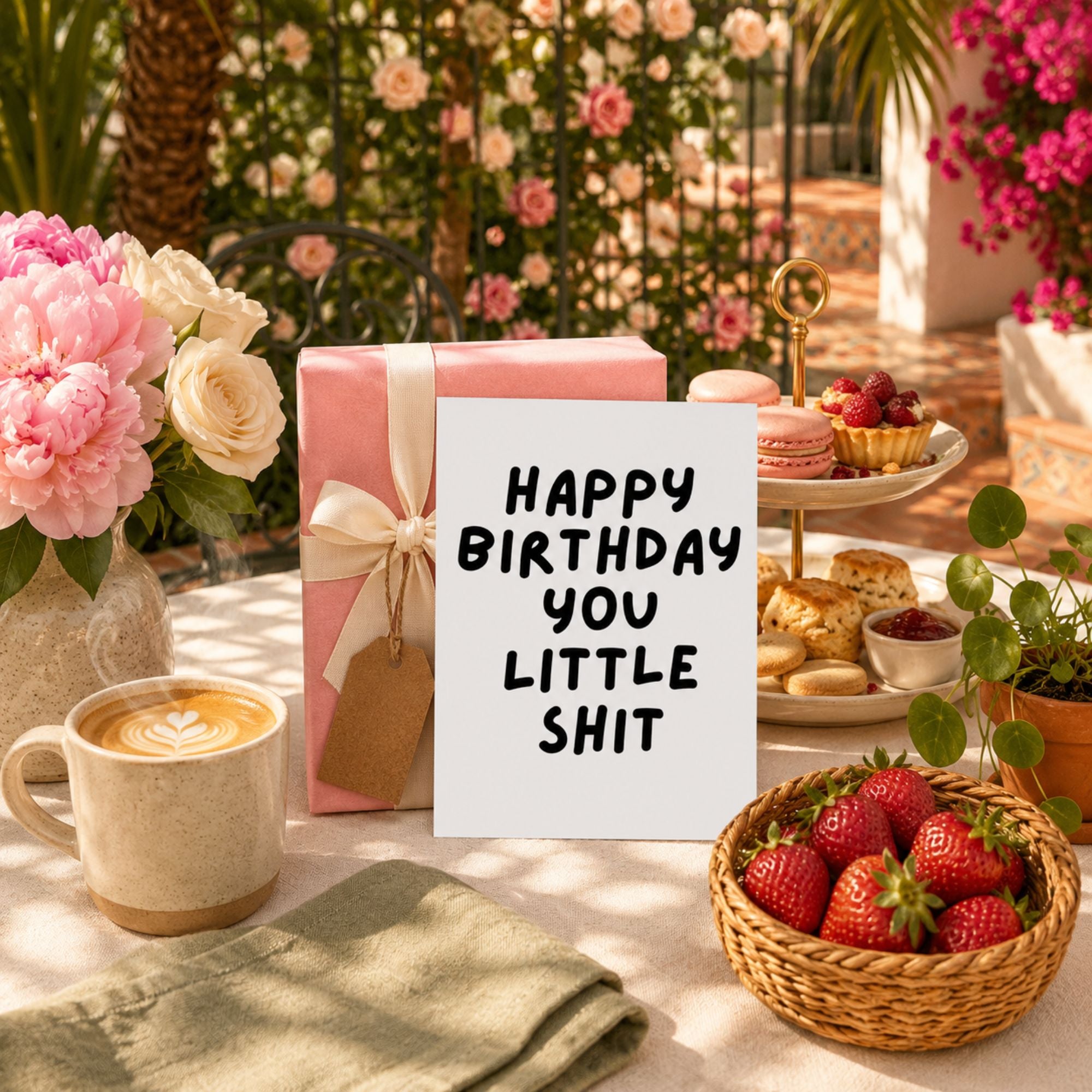 Funny Rude Birthday Card — Happy Birthday You Little Shit A2 Card