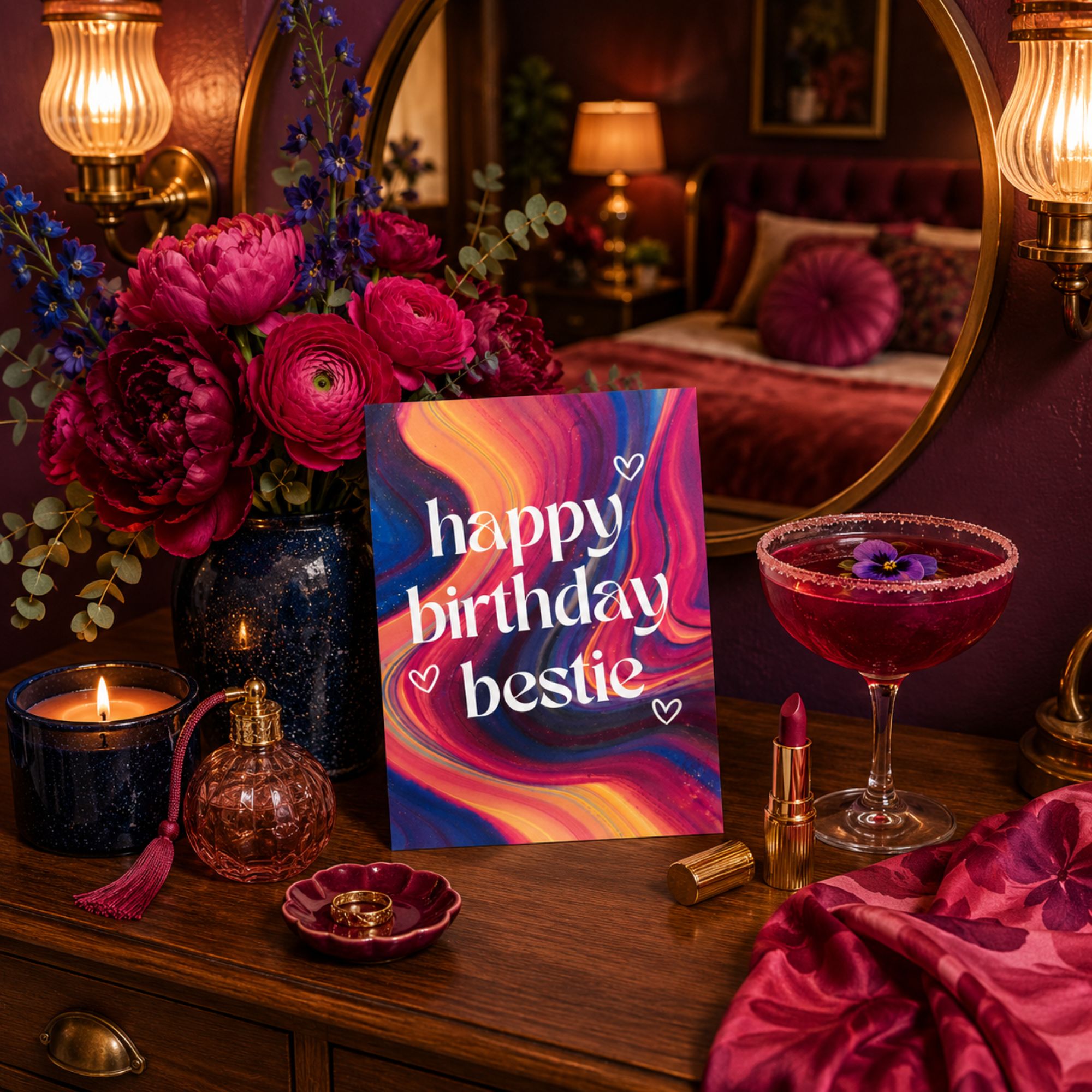 Funny Birthday Card for Best Friend — Happy Birthday Bestie A2 Card