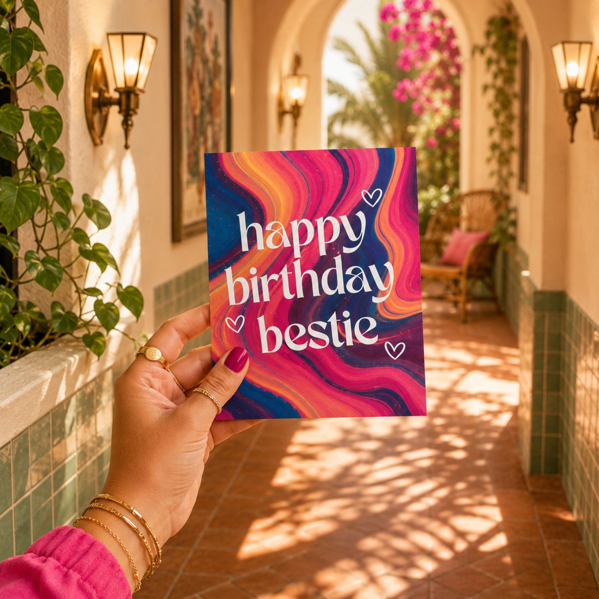 Funny Birthday Card for Best Friend — Happy Birthday Bestie A2 Card