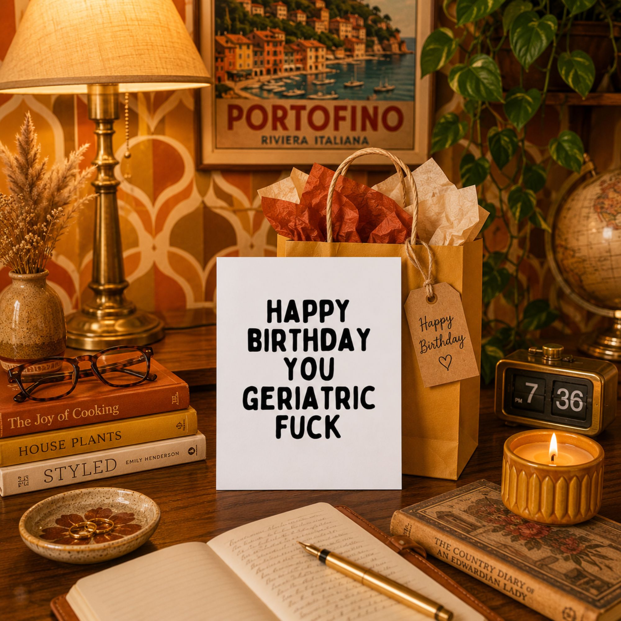Funny Old Age Birthday Card — Happy Birthday You Geriatric Fuck A2 Card